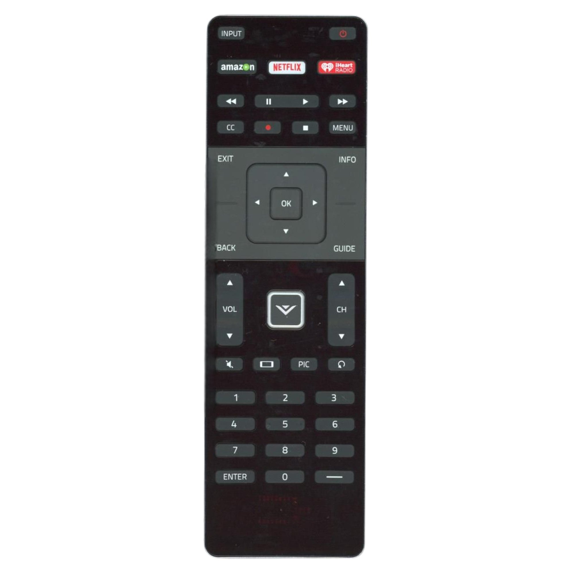 Vizio XRT500 Amazon/Netflix/iHeart TV Remote Control 790.00711.0001