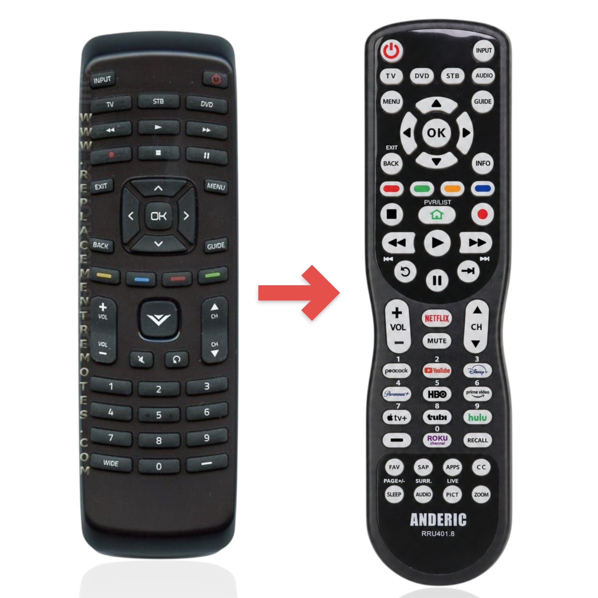 Control remoto universal Vizio XRU110 para 3 dispositivos