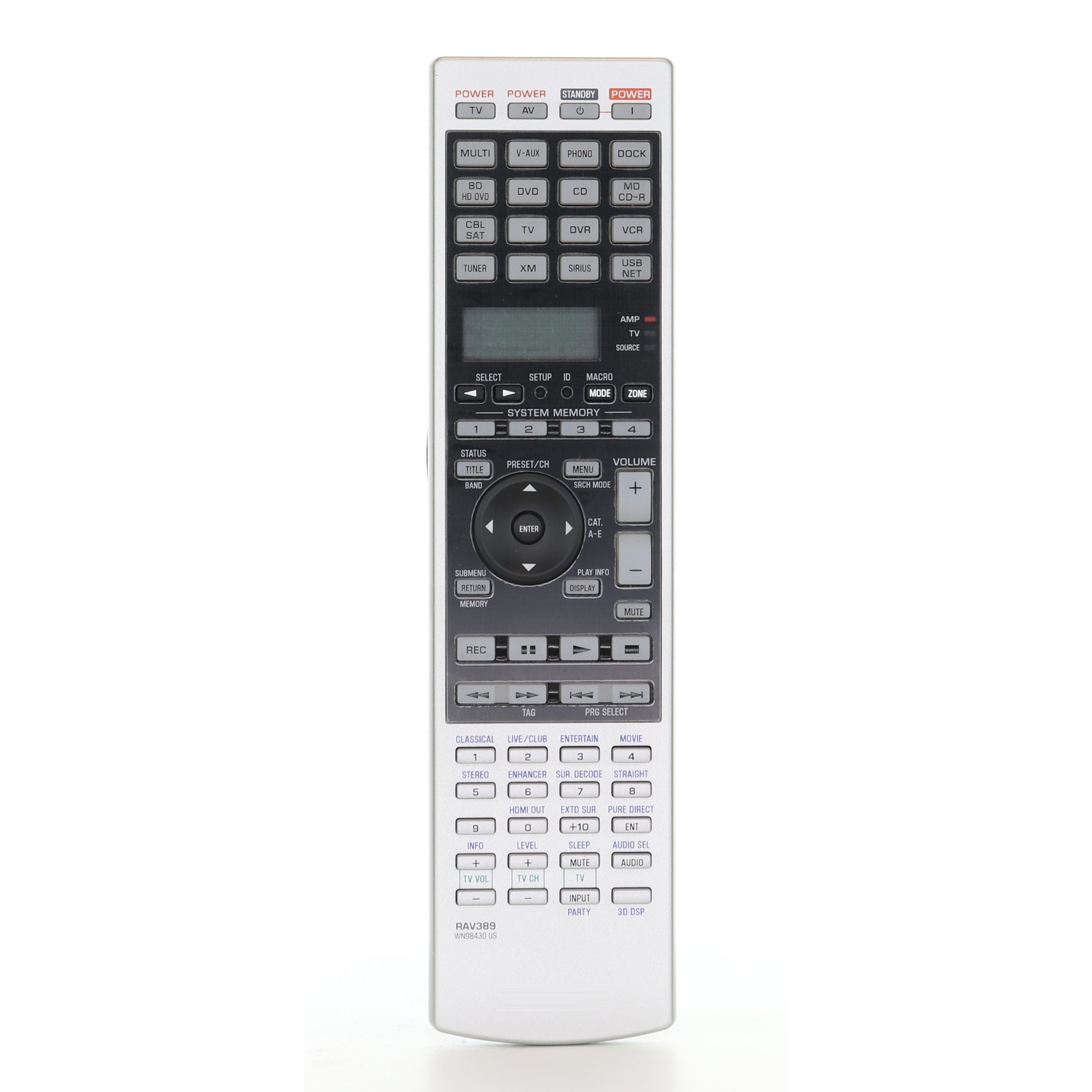 Yamaha RAV389 Audio Video Receiver Remote Control - WN984300