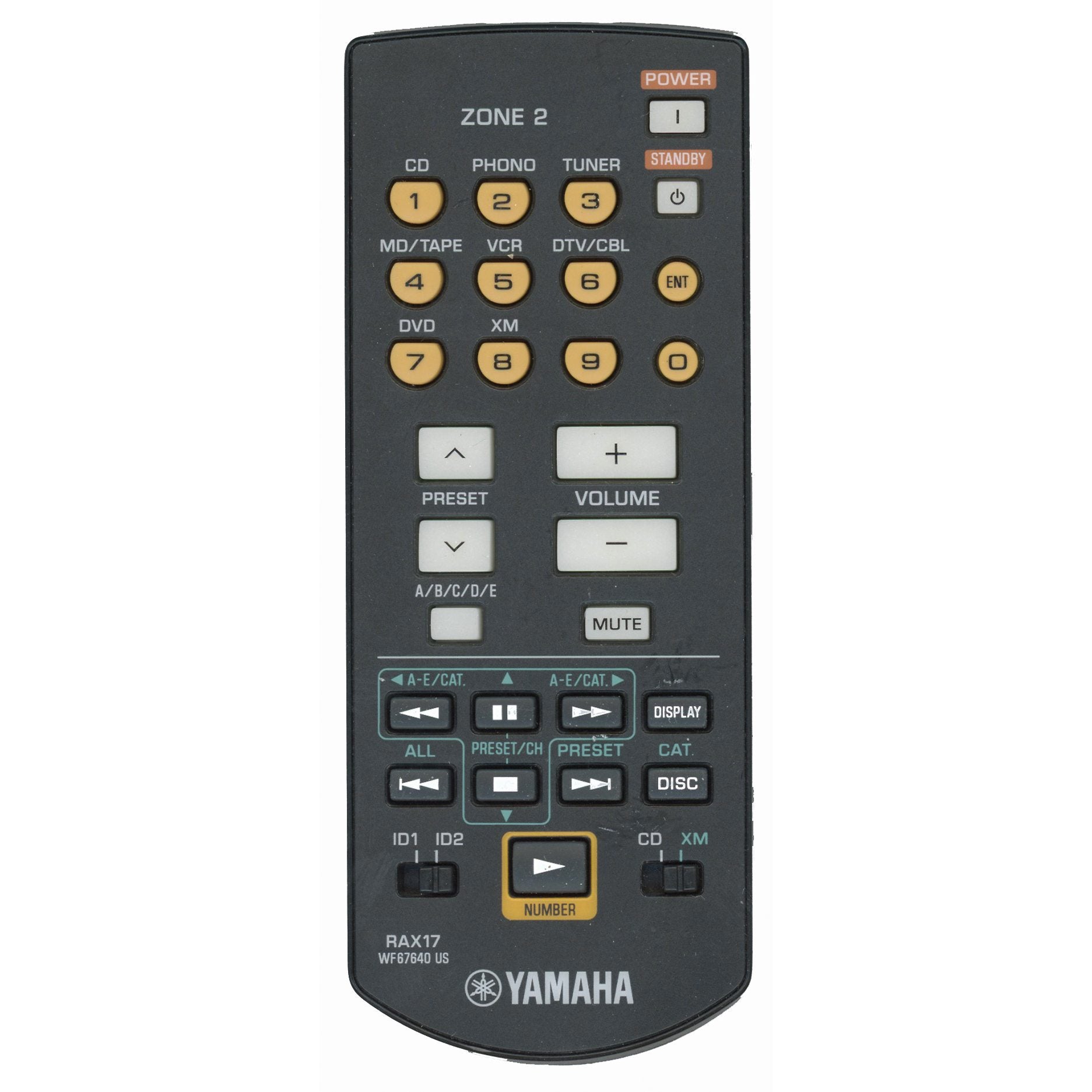 Yamaha RAX17 ZONE 2 Receiver Remote Control