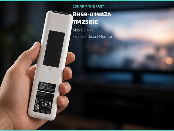 Samsung BN59-01482A / TM2561E Smart Monitor and The Frame TV Remote Control | White | SolarCell | Voice | Ai | USB - BN5901482A