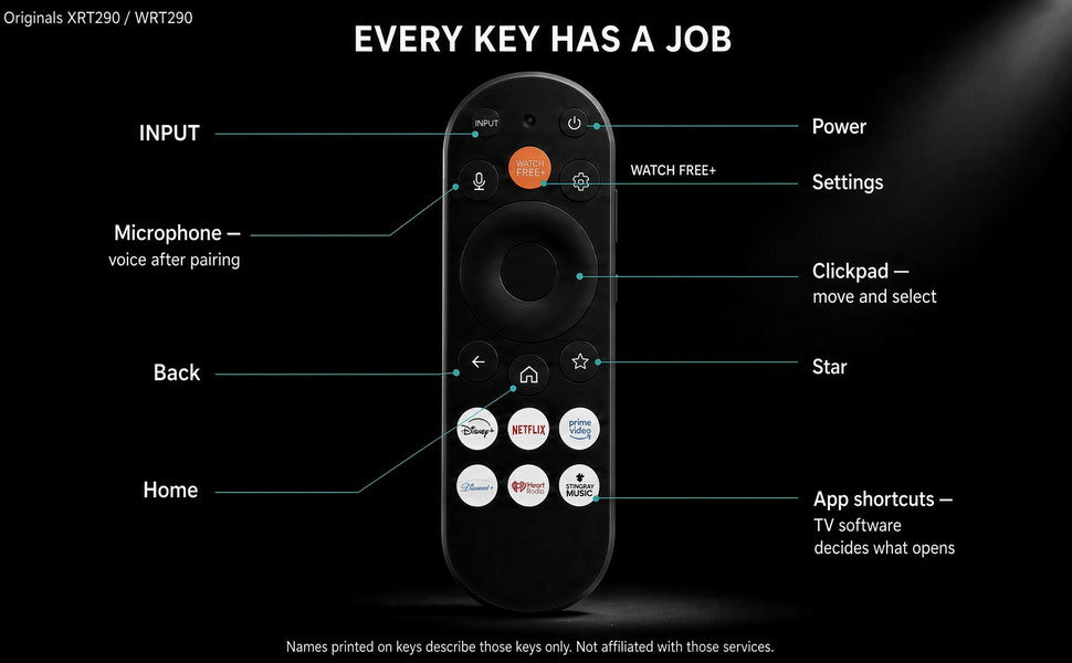 ONN Power by Vizio XRT290 Smartcast TV Remote Control | RF and IR | Voice | 2026