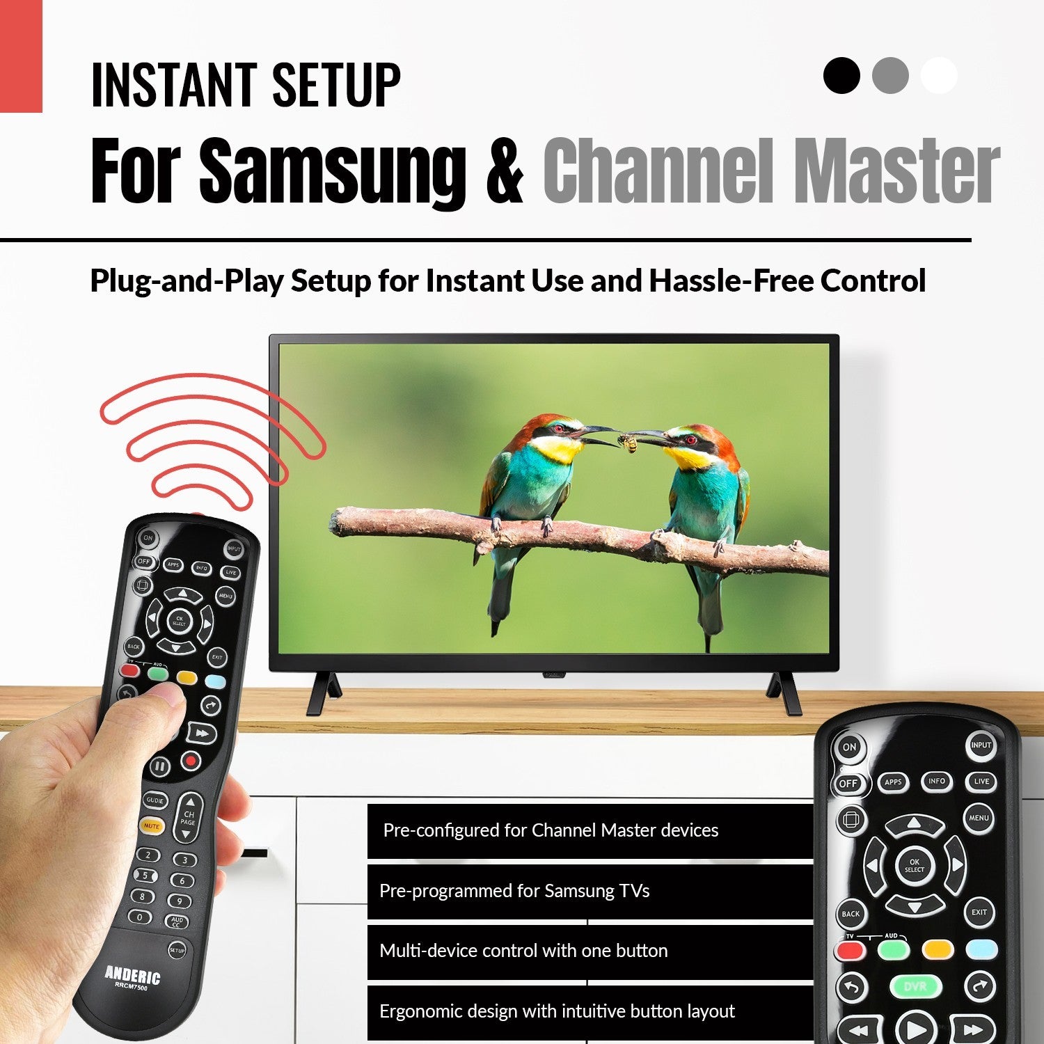 Télécommande pour convertisseur de tuner TV numérique Channel Master CM7500GB16rem