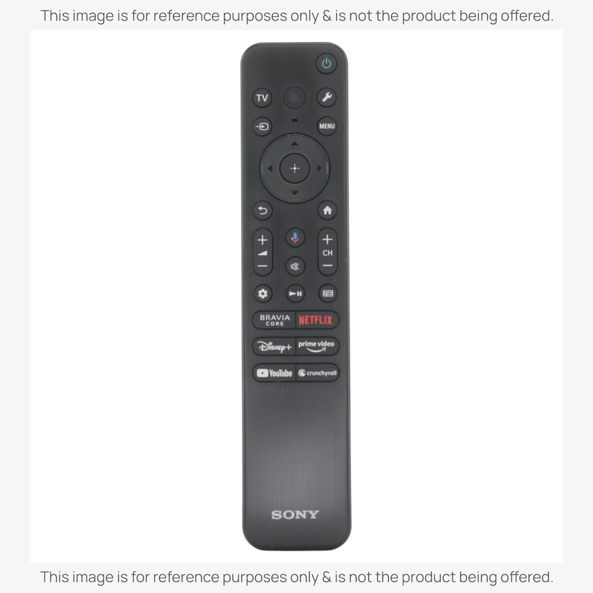 Anderic black replacement remote control for Sony BRAVIA TVs with voice command and streaming app shortcut buttons.
