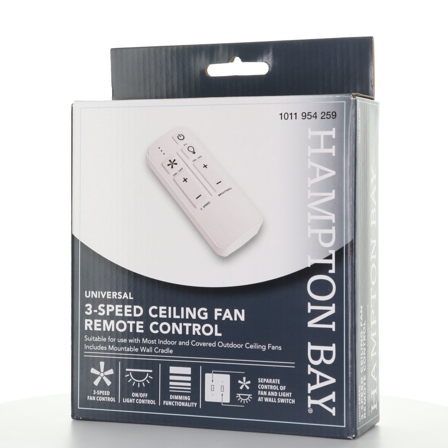 Télécommande universelle pour ventilateur de plafond Hampton Bay White à 3 vitesses, résistante à l'humidité, avec variateur 