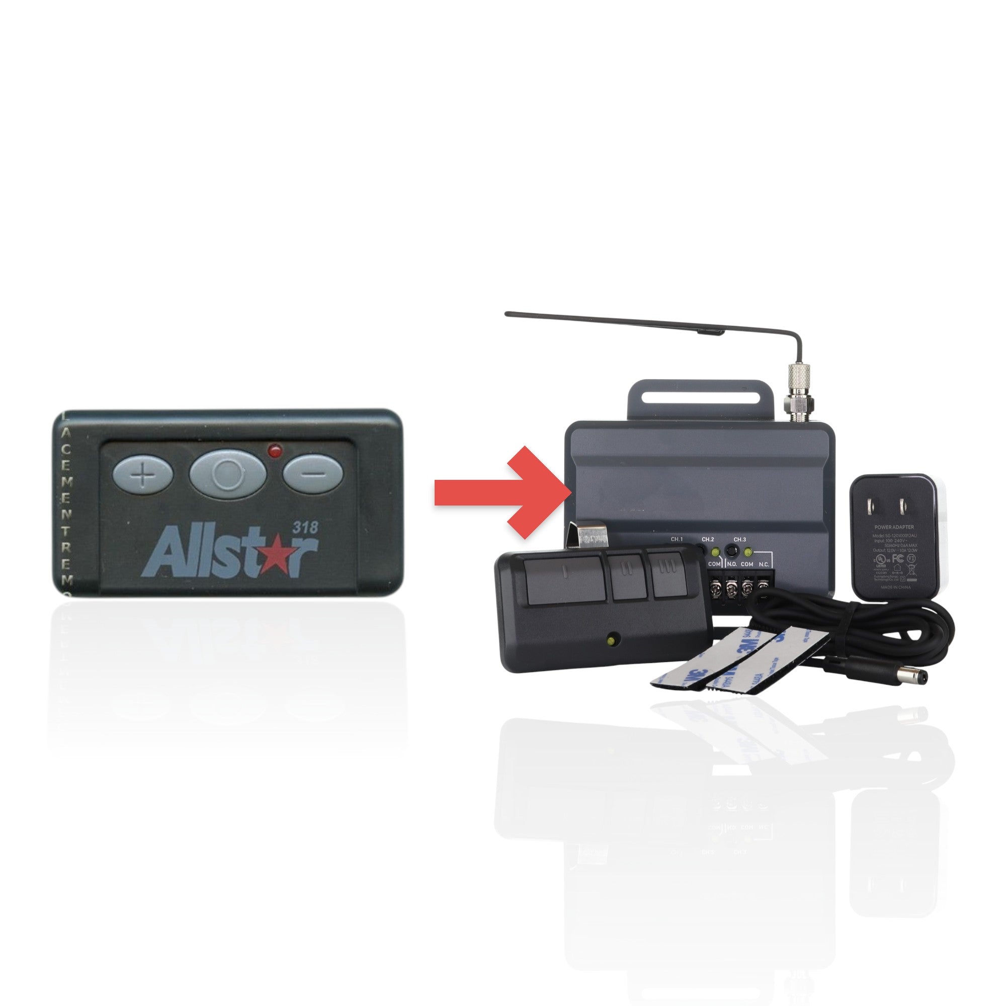 Anderic Substitute Kit for Allstar 110995 Quickcode 3 button 318mhz Garage Door Opener Remote Control [RR850LM]
