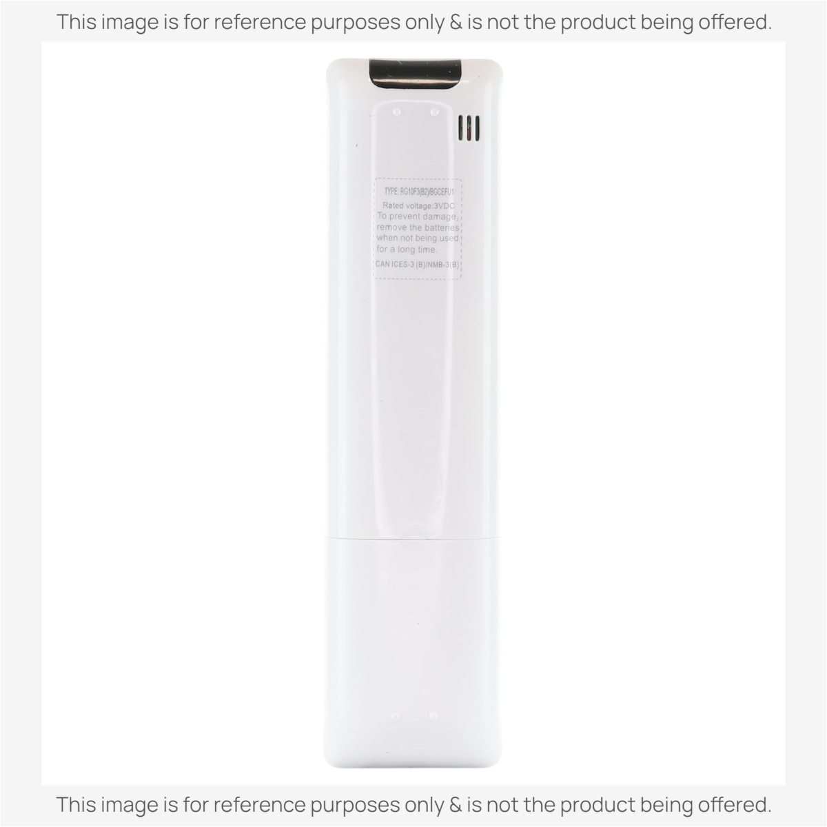 Anderic replacement remote control for Midea air conditioners, showing the white back panel with battery label.