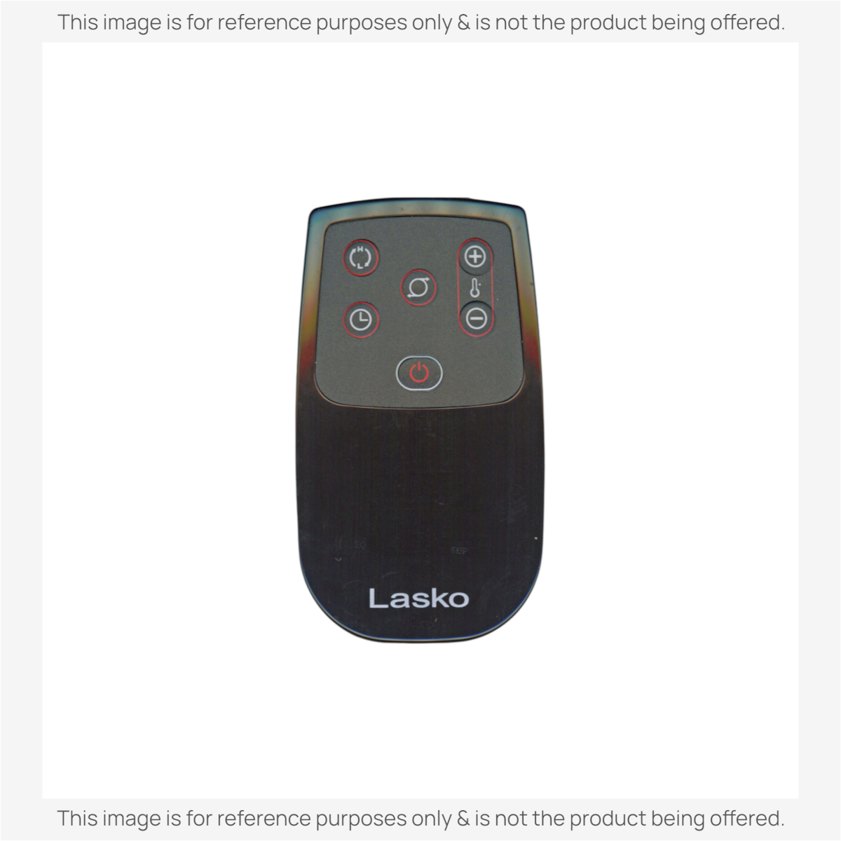 Anderic replacement remote control for Lasko digital ceramic tower space heaters with black finish and red icons.