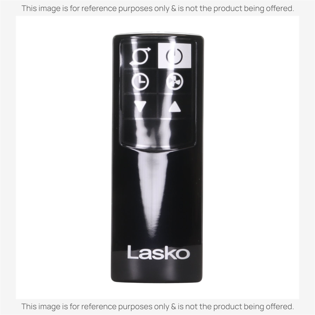 Anderic replacement remote control for Lasko tower fans in black with power, speed, and oscillation buttons.