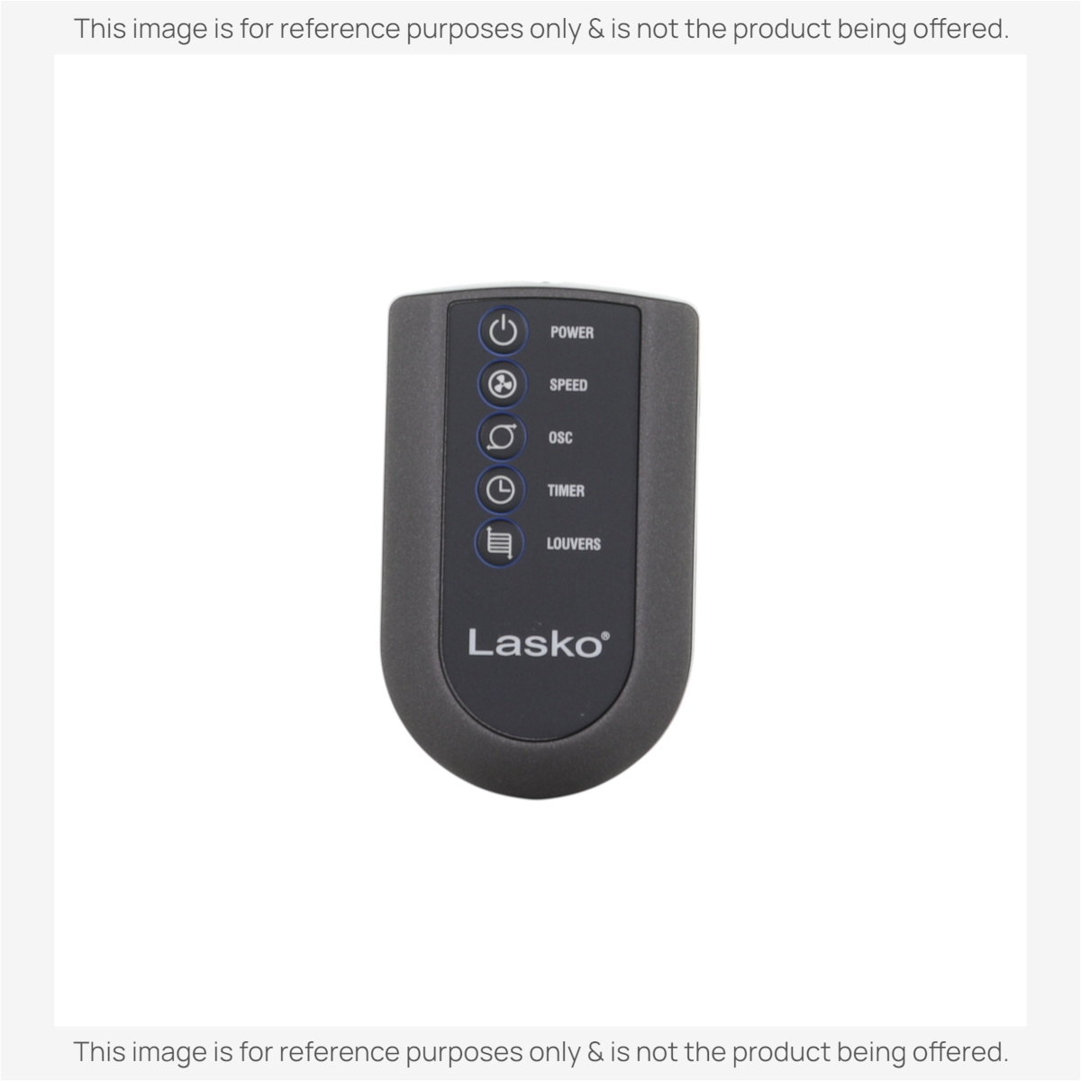 Anderic RRFAN100A replacement remote for Lasko upright fans featuring power, speed, oscillation, timer, and louvers.