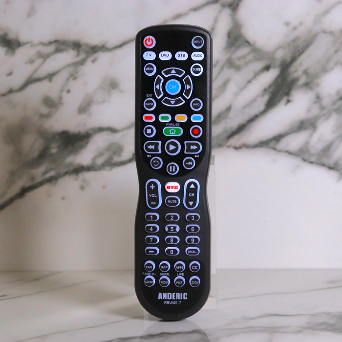 Anderic RRU401.7 4-Device Universal Remote Control with Backlight, Mac