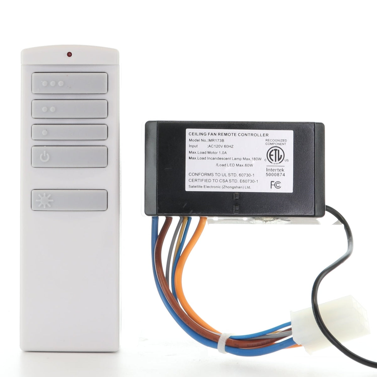 Kit récepteur et télécommande Harbor Breeze pour ventilateurs de plafond Boltz 52 pouces et Boltz II | 4L000014440, KUCJE10716, MR173B