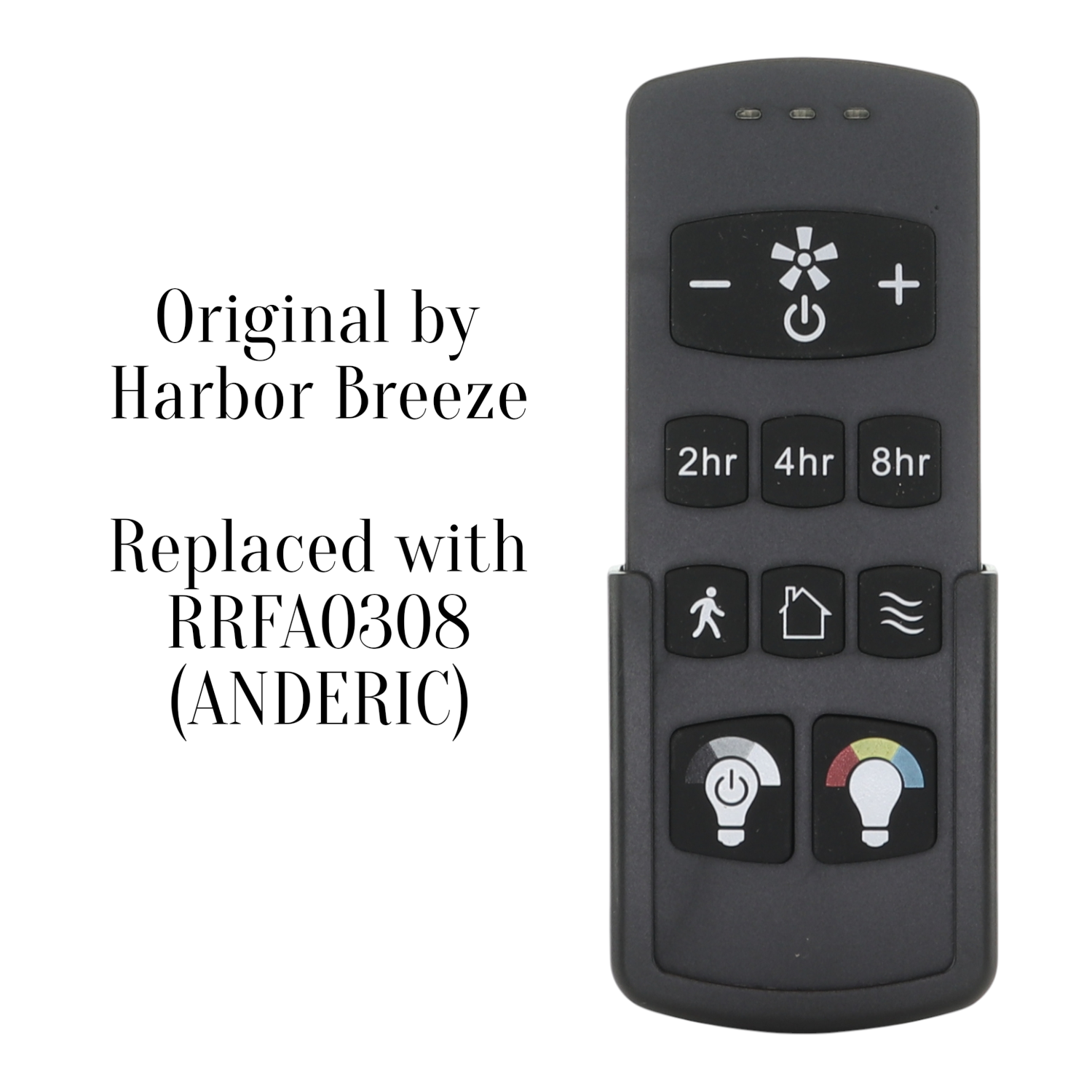 Anderic RRFA0308 Ceiling fan Remote Control for Harbor Breeze Boltz III, Mac III, Reverdy, and Crestwell Fans - A25-FA0188A