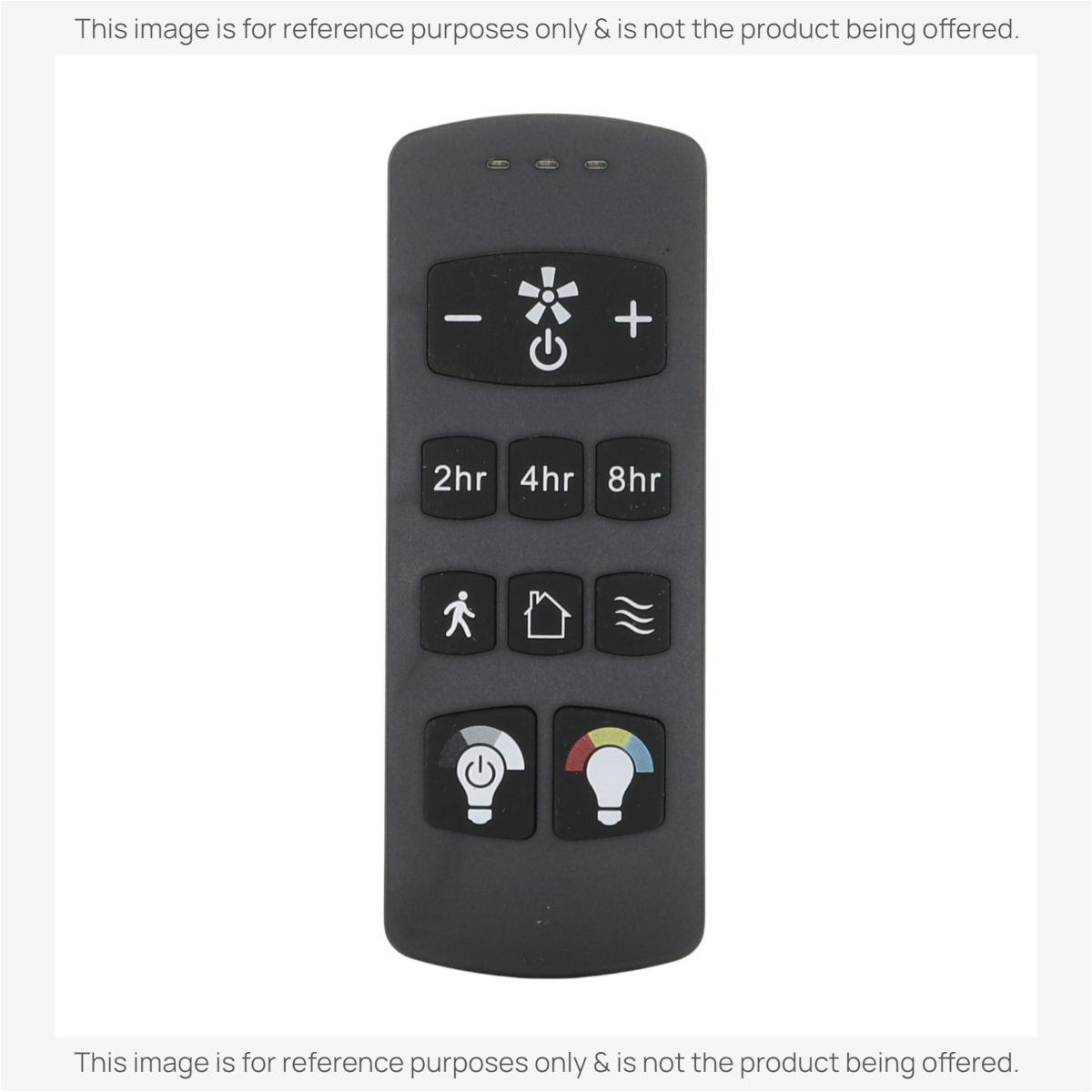 Anderic wireless ceiling fan remote control in black with speed, timer, and light color adjustment buttons.
