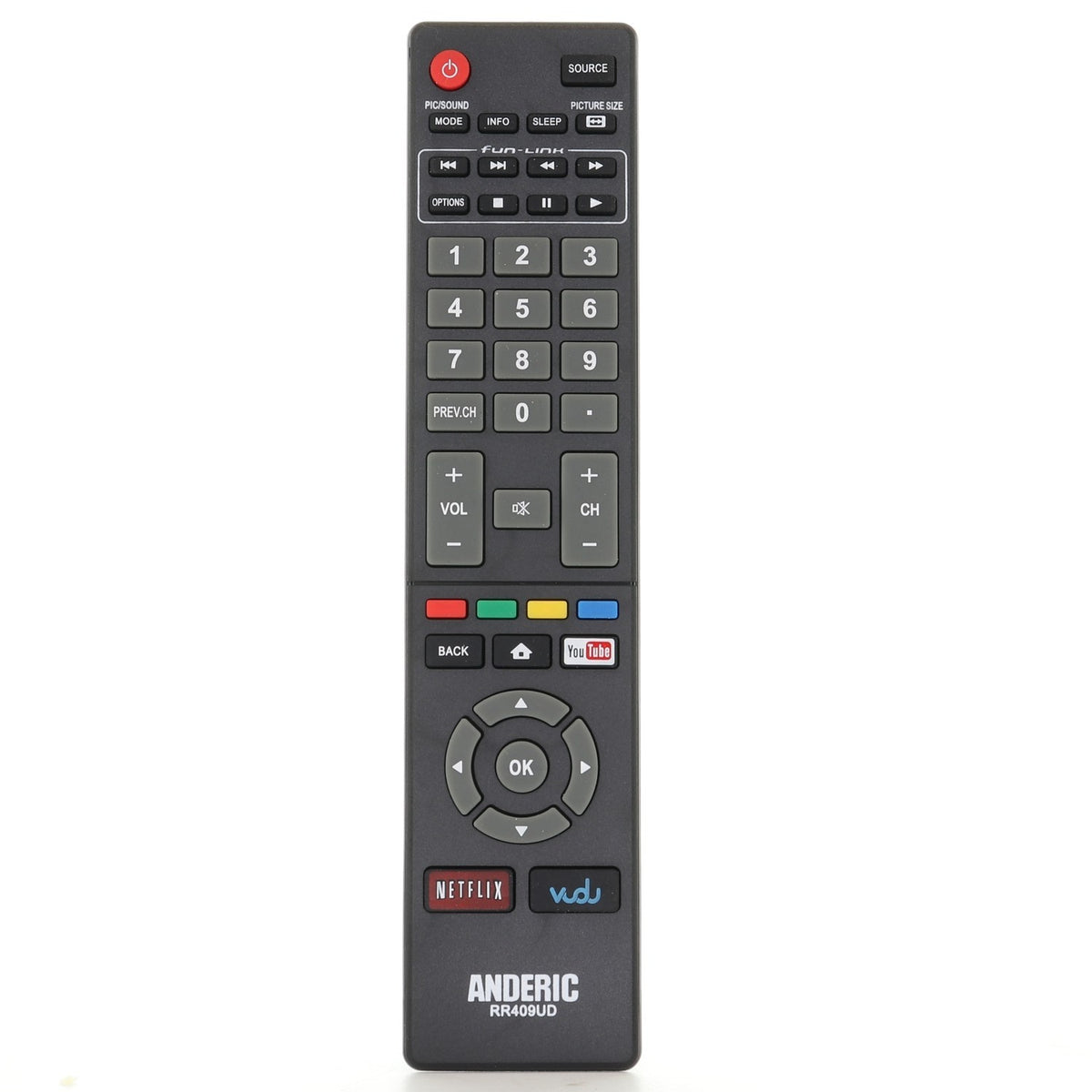 Anderic Substitute for Magnavox NH410UP Smart TV Remote Control [RR409UD]