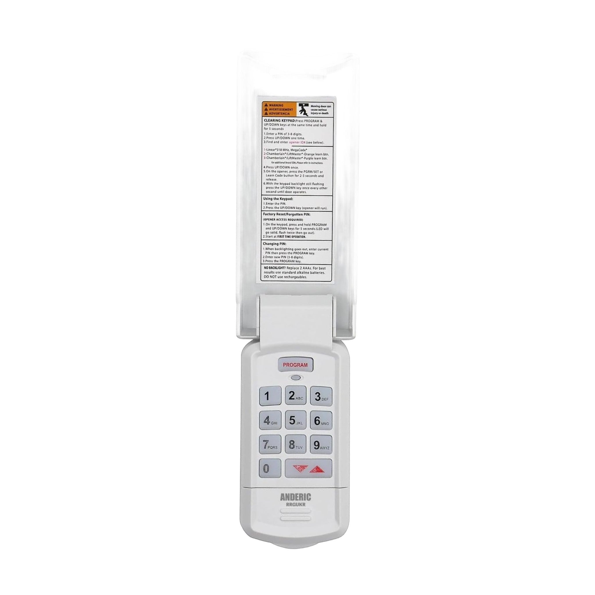Anderic Substitute for LiftMaster 976LM / 96LM / 976LMC Wireless Keyless Entry 390 Mhz Garage Door Opener Remote Control [GUK-R]