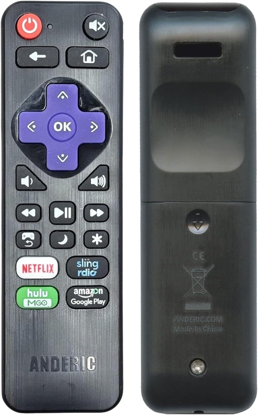 Anderic RRST01.3 Universal Remote Control for Roku Streaming Player and TV with Learning