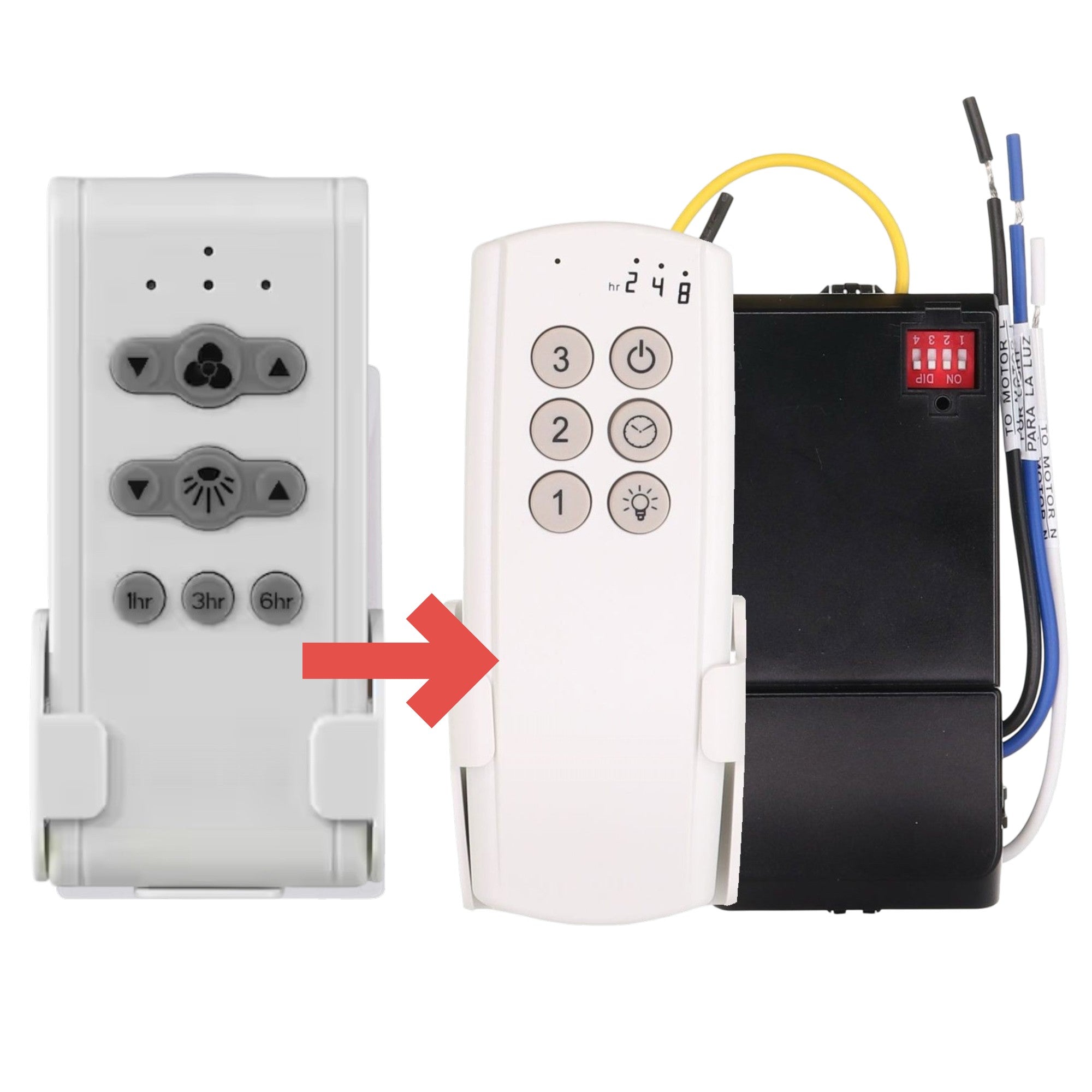 Substitute for Fanimation 3-Speed Remote Control with Receiver Non-Reversing Kit | KUJCE10611 CR500 [63T-AC83T-KIT]