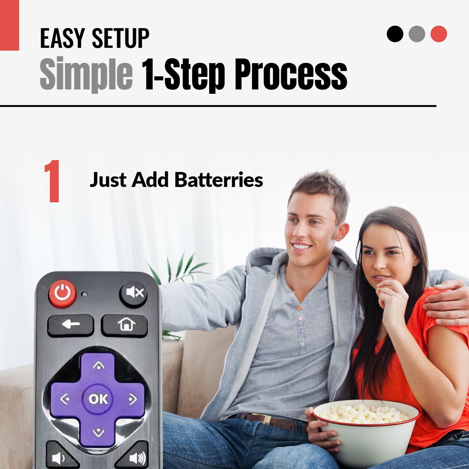 Anderic RRST01.3 Universal Remote Control for Roku Streaming Player and TV with Learning