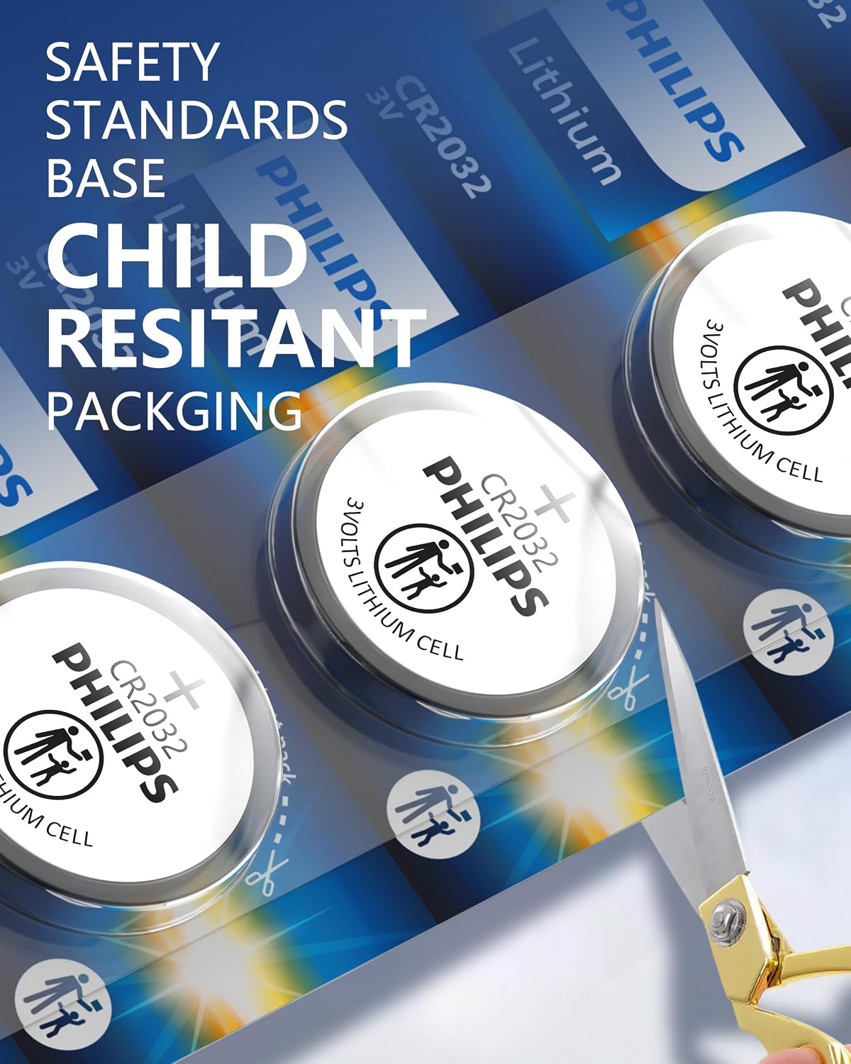 Philips CR2032 3V Lithium Cell Battery (5-Pack)