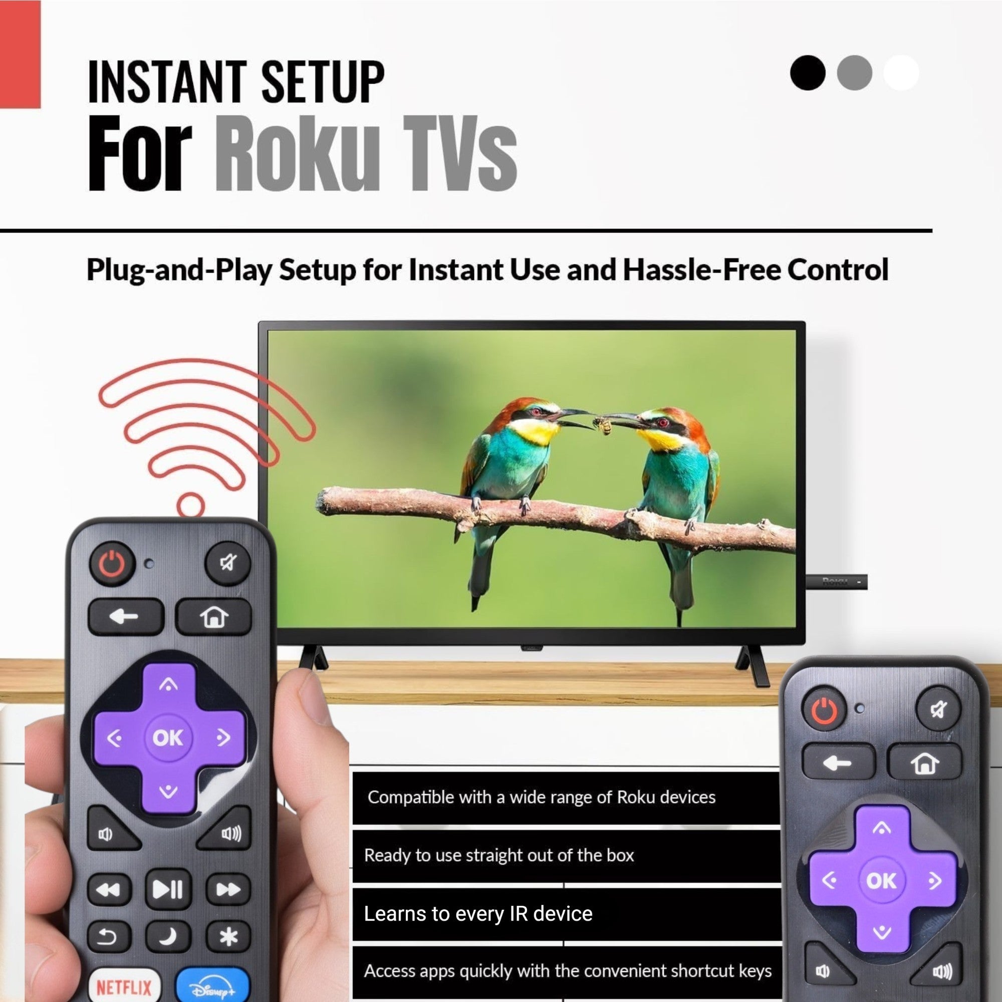 Anderic Substitute for Roku 3226000111 Streaming express Remote Control [RRST01]