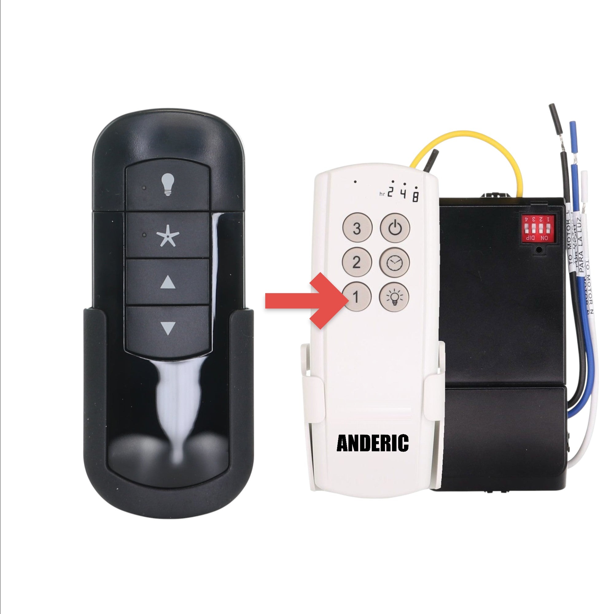 Anderic Substitute for Casablanca 99198 / IN2TX50 4-Speed Ceiling Fan Remote Control - K6266-08 [63T-AC83T-KIT]