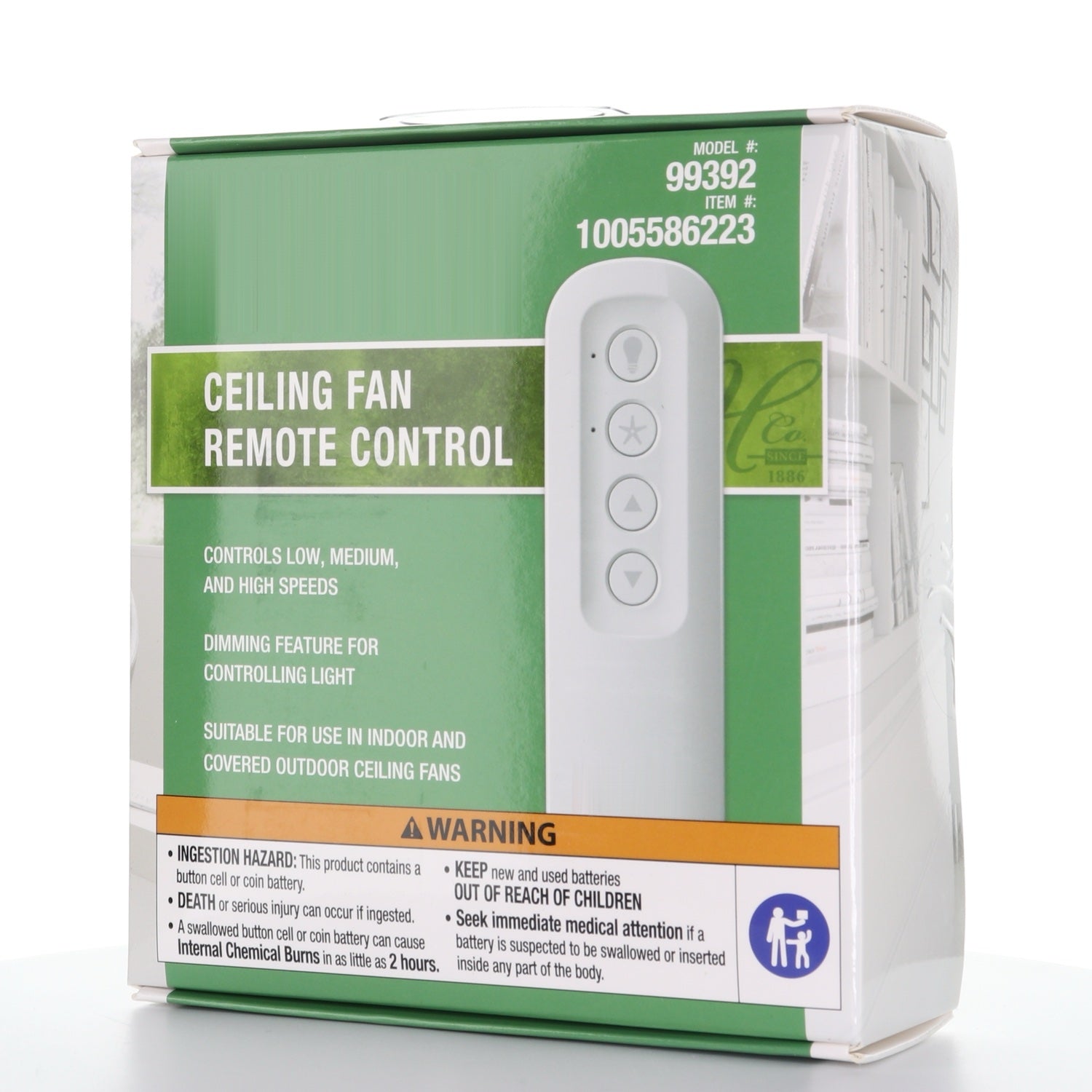 Hunter Universal 3 Speed Ceiling Fan Kit with Handheld Remote Control - White - Damp Rated - 99392