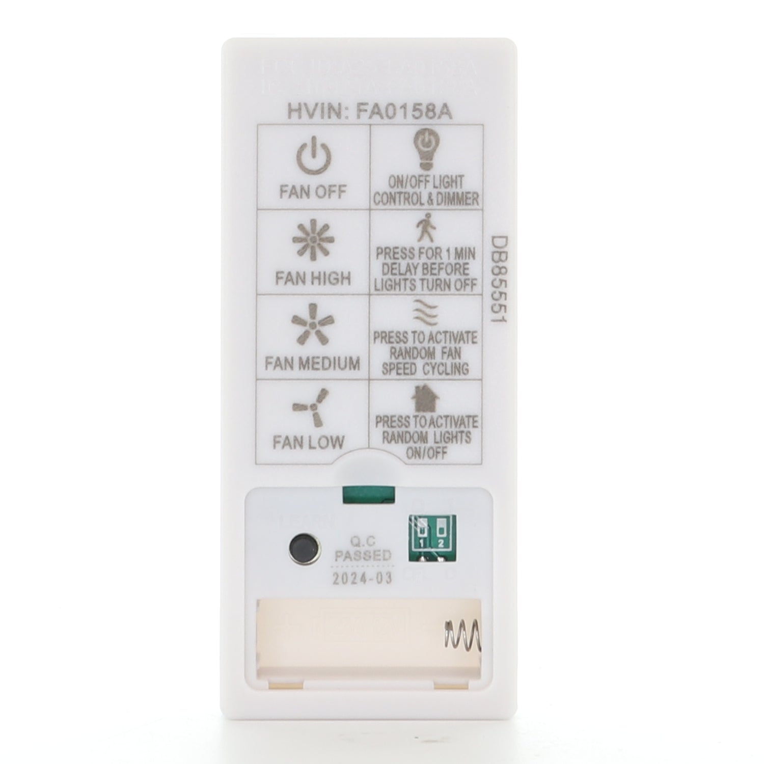 Harbor Breeze 4L000014680 Remote Control and Receiver Kit for Flanagan, Cumberland, Lindholm, and Marathon Ceiling Fans | A25-FA0158A | AM-3L - 4L000014680