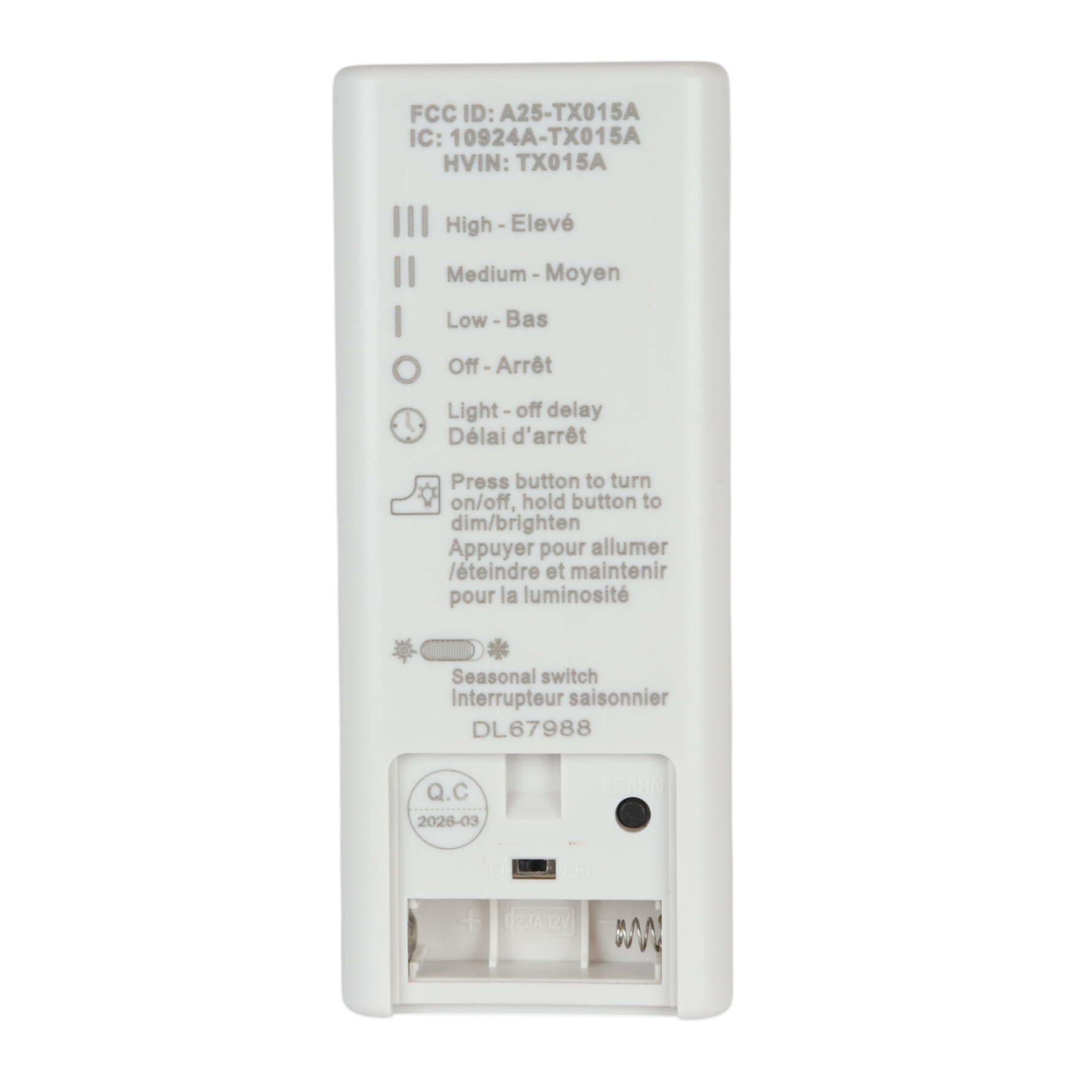 Anderic Substitute for Harbor Breeze A25-TX015A Ceiling Fan Remote Control TX015A For Sailstream Fan [RRTX015]