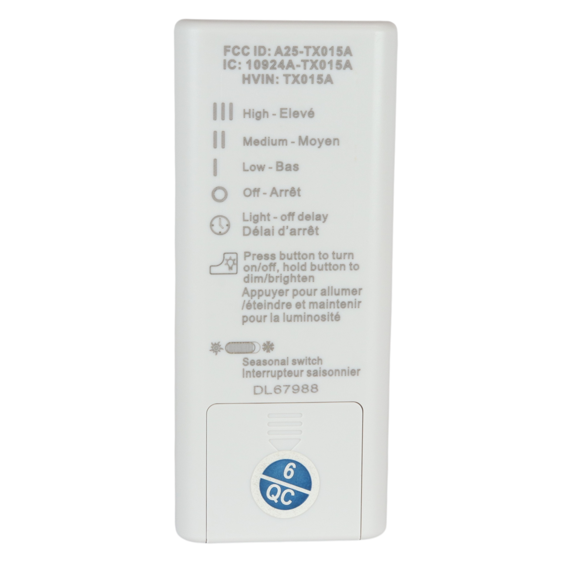 Anderic Substitute for Harbor Breeze A25-TX015A Ceiling Fan Remote Control TX015A For Sailstream Fan [RRTX015]