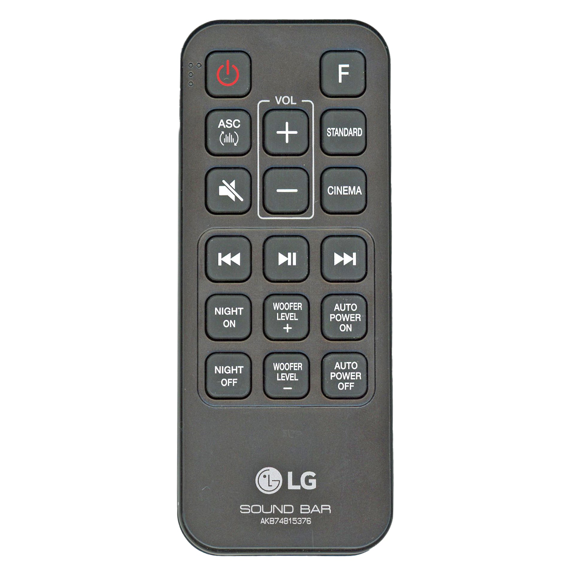 LG AKB74815376 Sound Bar Remote Control - AKB74815376