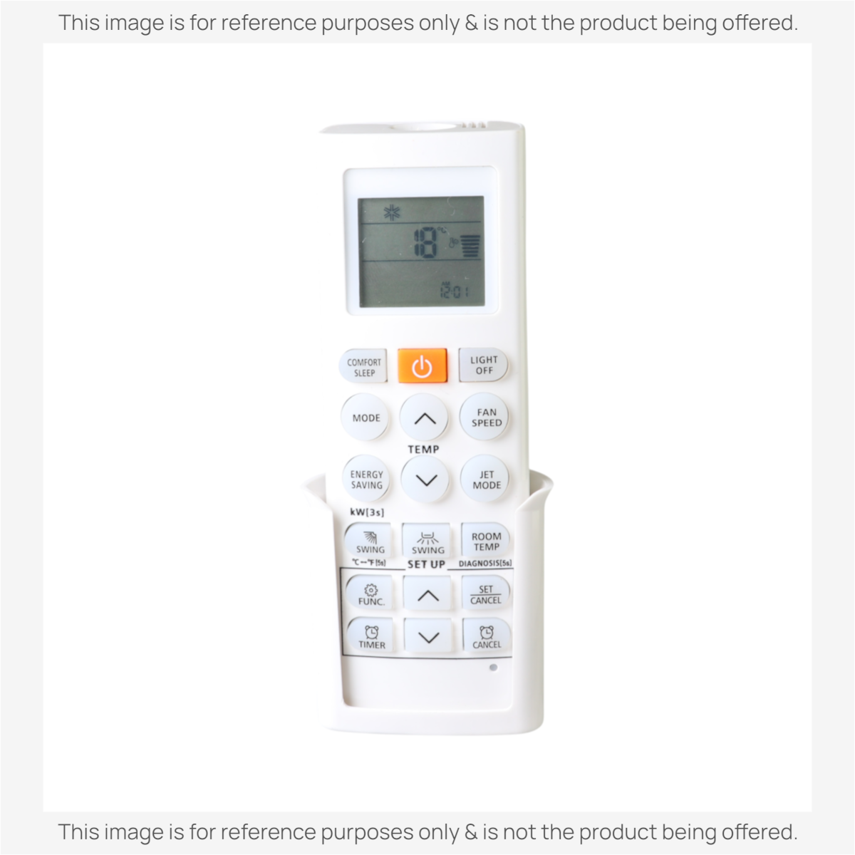 Anderic KTN828 white universal remote control for LG mini split air conditioners with backlit LCD and wall mount
