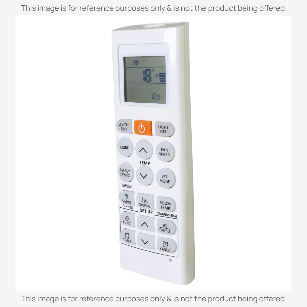 Anderic KTN828 white universal remote control for LG mini split air conditioners with backlit LCD display