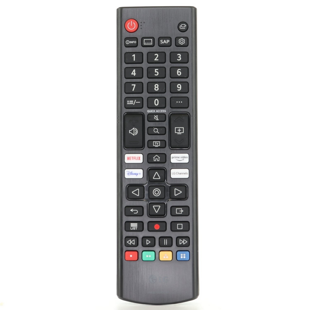 Anderic replacement IR remote control for LG Smart TVs with dedicated streaming buttons and numeric keypad.