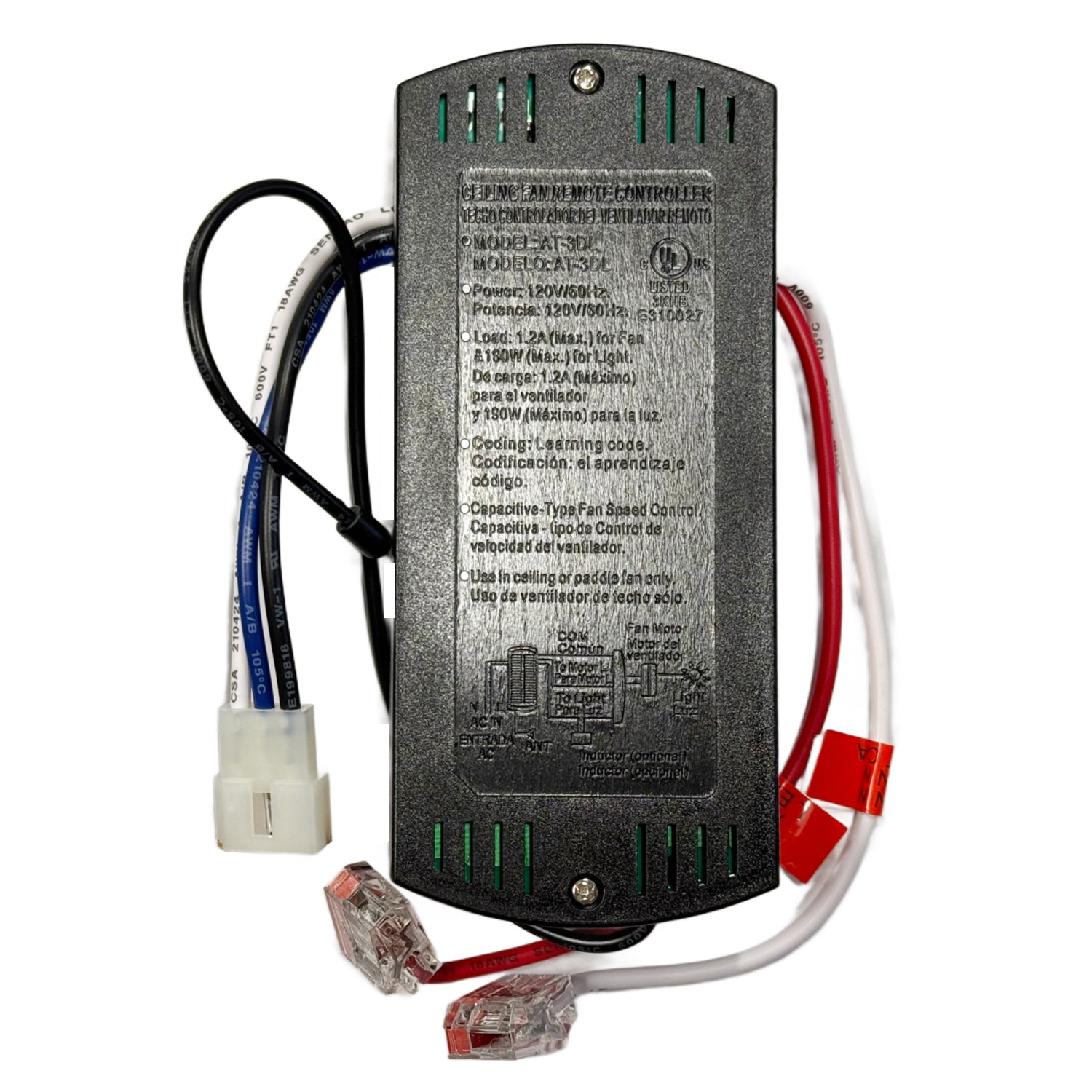 Harbor Breeze AT3DL 3-Speed Ceiling Fan Receiver -AT-3DL