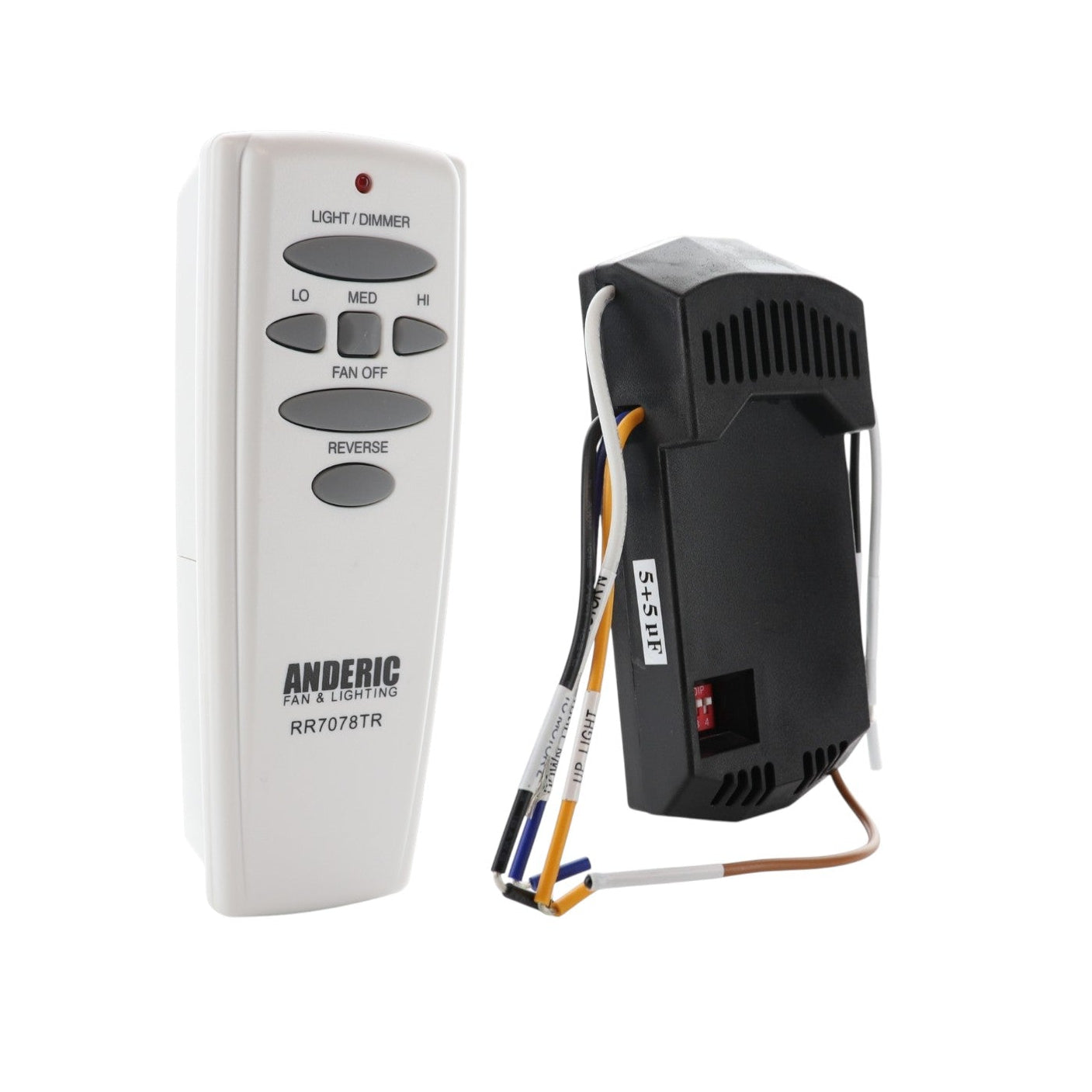 Anderic RR7078TUDLKIT Replacement 3 Speed Ceiling Fan Remote Control Kit with Up/Down Light Controls