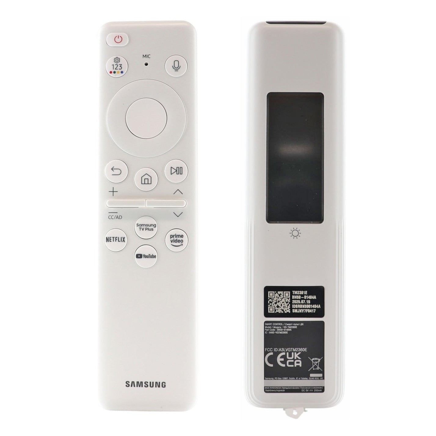 Samsung BN59-01494A / TM2361E Eco Smart TV Remote Control | White | Solar Cell | RF and IR | The Frame | 2023 - BN5901494A
