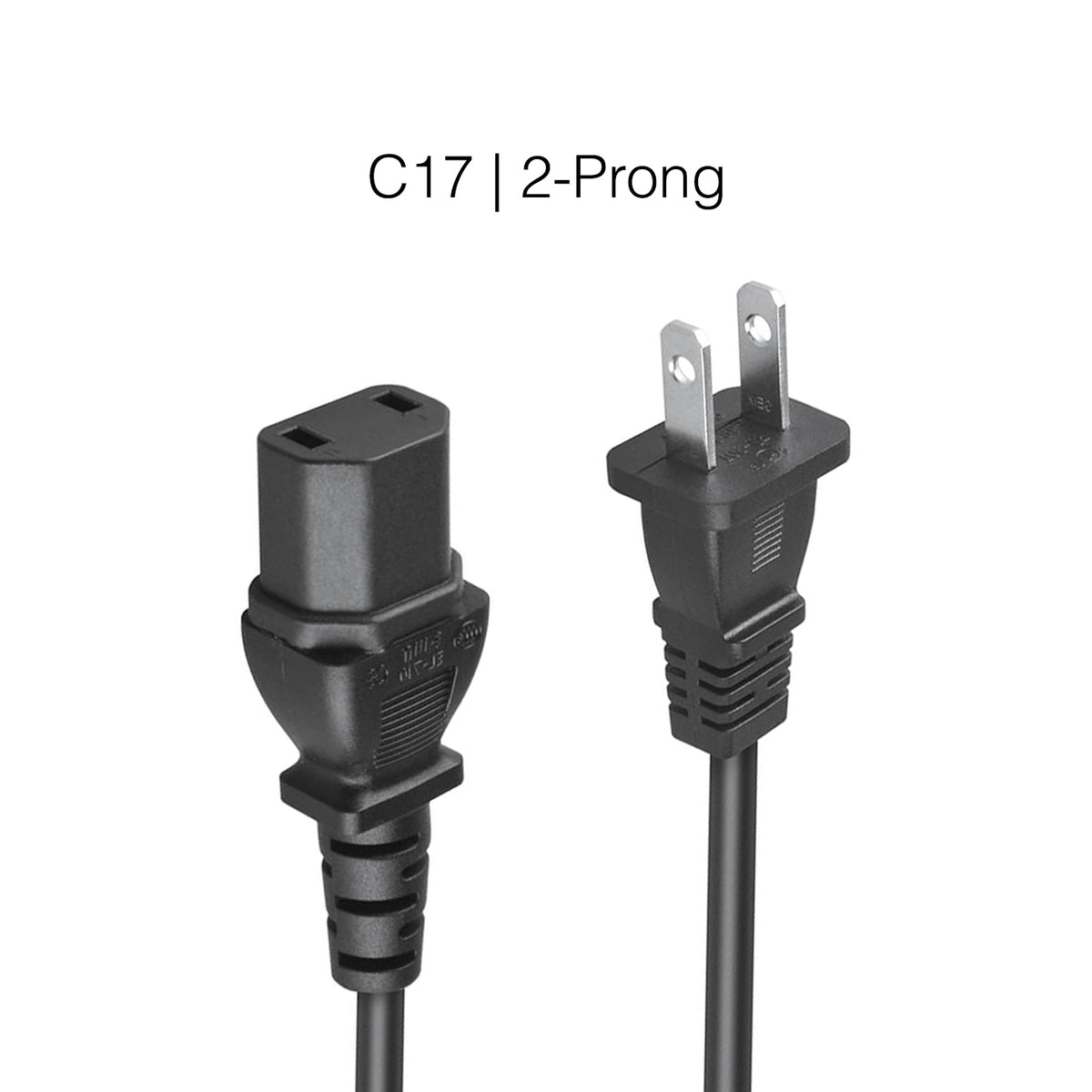 Cable de alimentación de CA Denon | 1,8 m | Hembra de 2 clavijas a macho de 2 clavijas | 125 V CA - 943611501140S - 1,8 metros