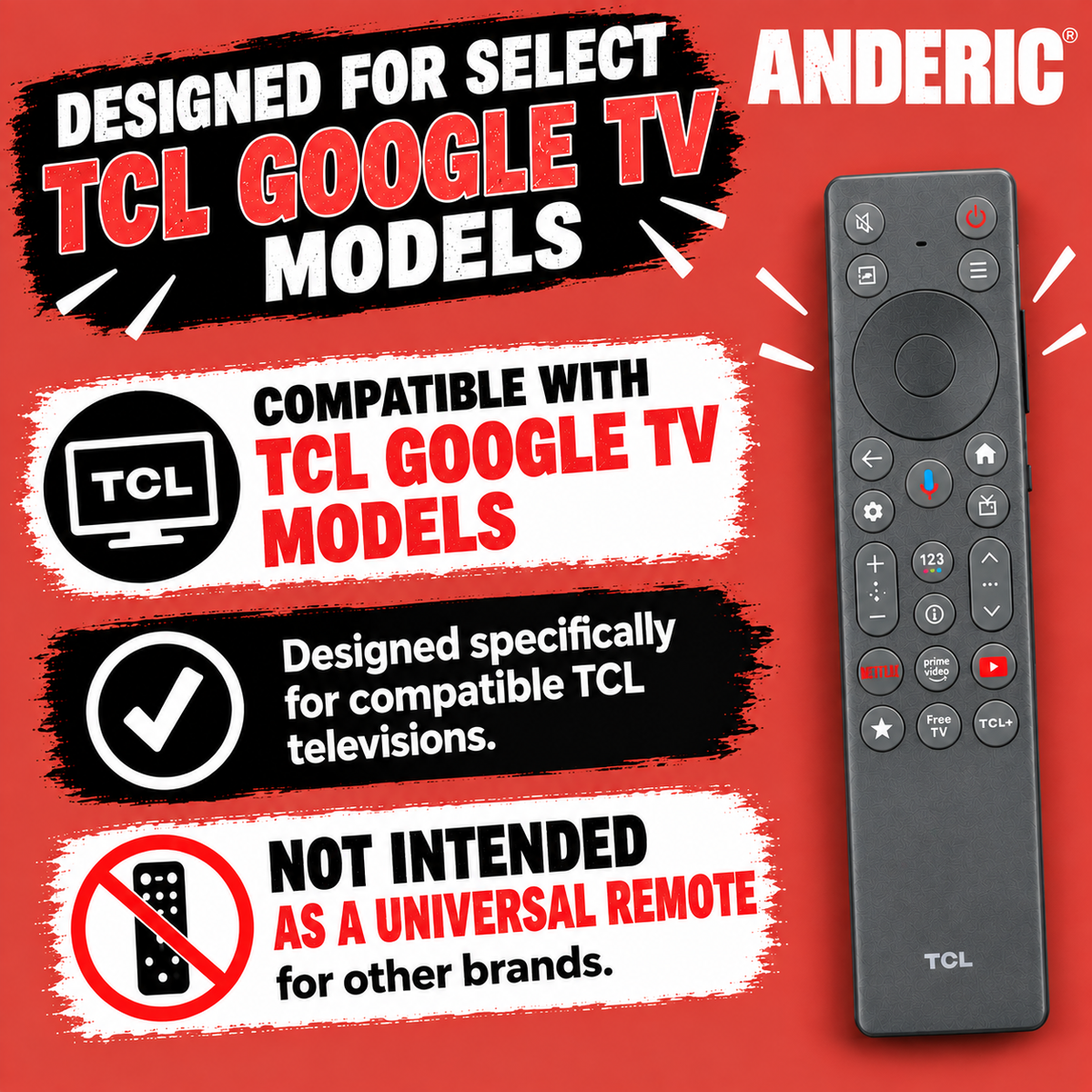 TCL RC933B FMB2 Smart TV Remote Control with Voice and Backlight | 2026 TVs - G0401-000356