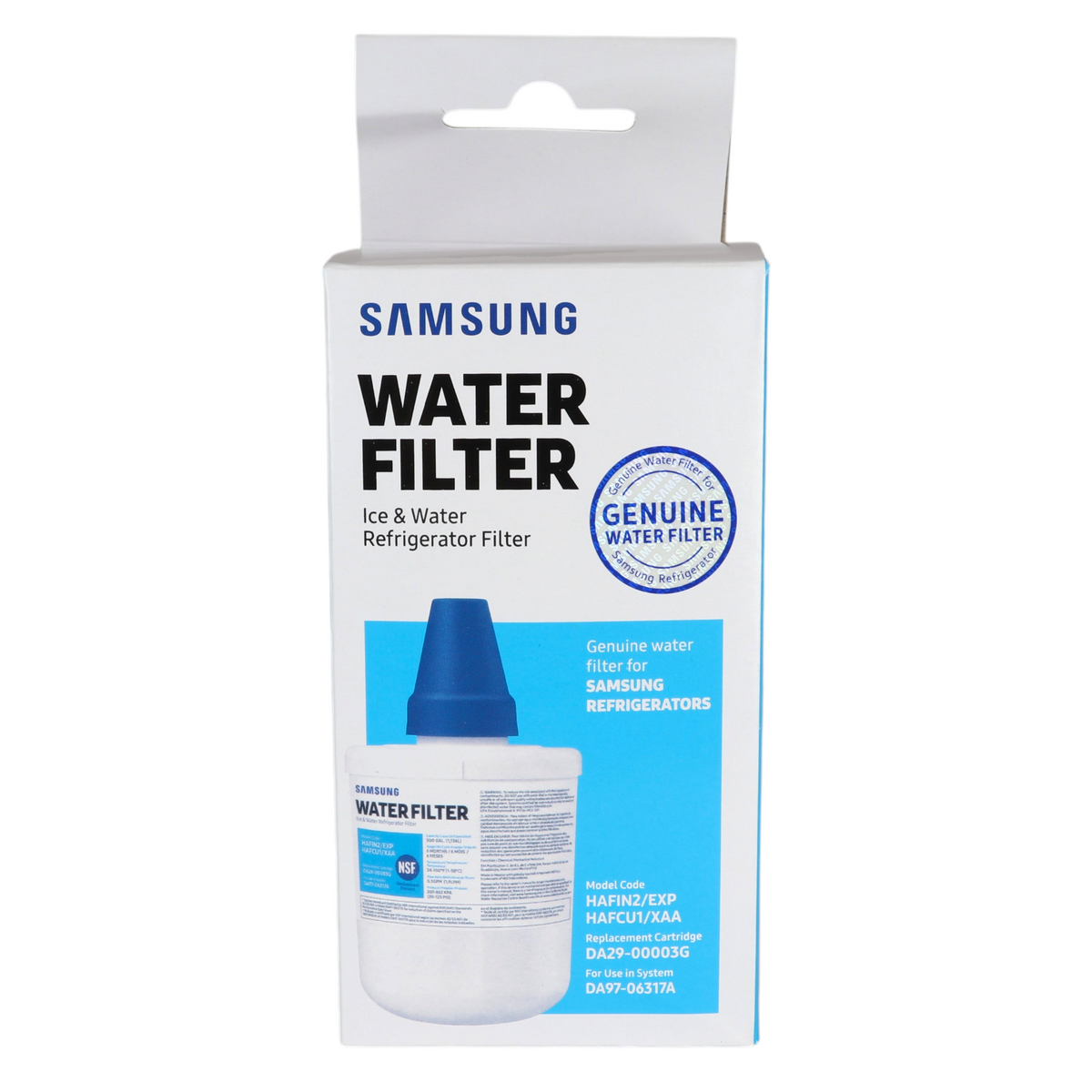 Filtro de agua de repuesto original para frigorífico Samsung HAFIN2/EXP - DA29-00003G (versión nueva)