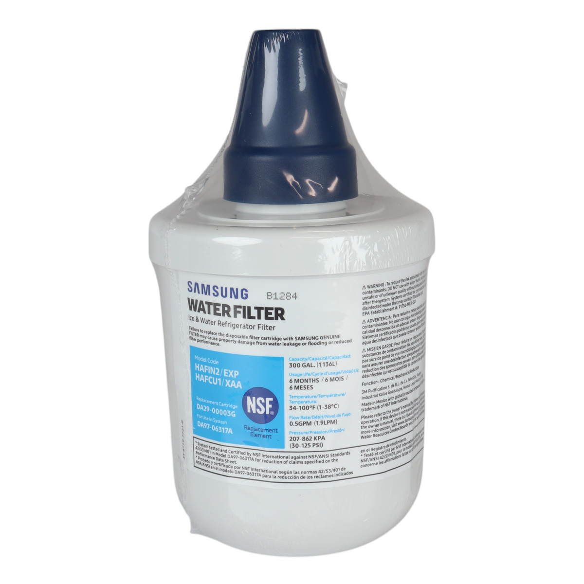 Filtre à eau de rechange d'origine Samsung HAFIN2/EXP pour réfrigérateur - DA29-00003G (nouvelle version)