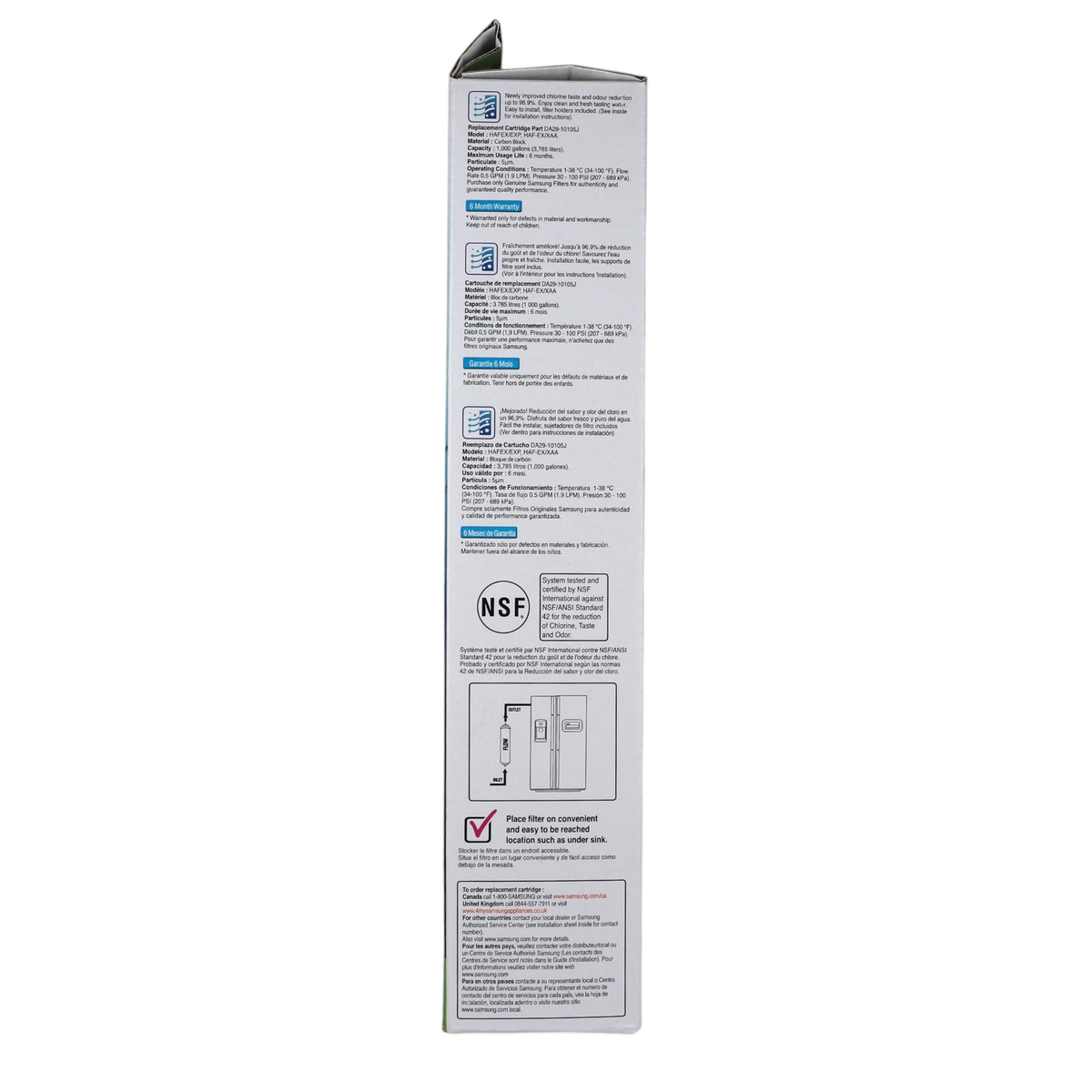 Samsung HAFEX/EXP Genuine Refrigerator Water Filter - DA29-10105J