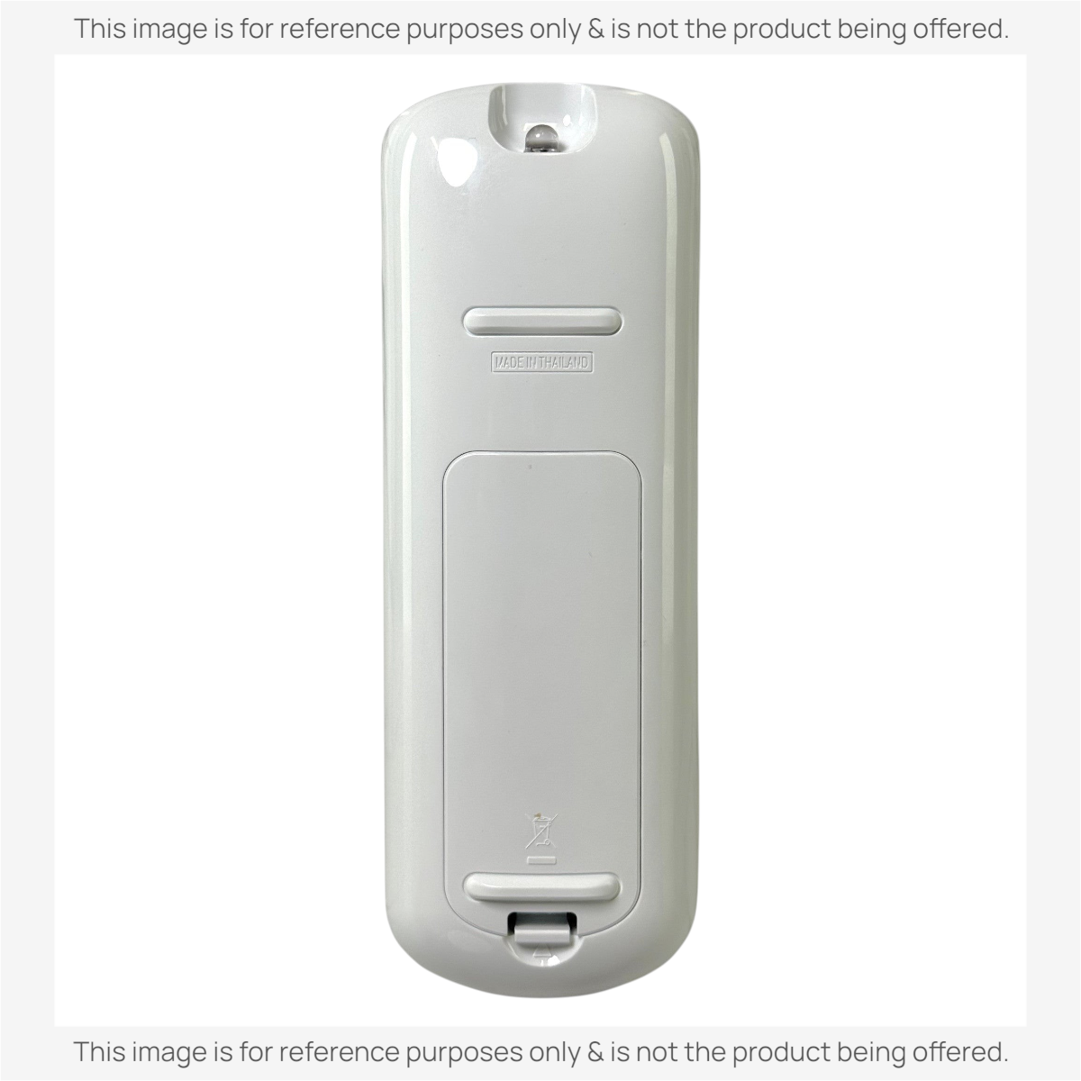 Anderic replacement remote control for Samsung mini split air conditioners, white plastic back view with battery cover
