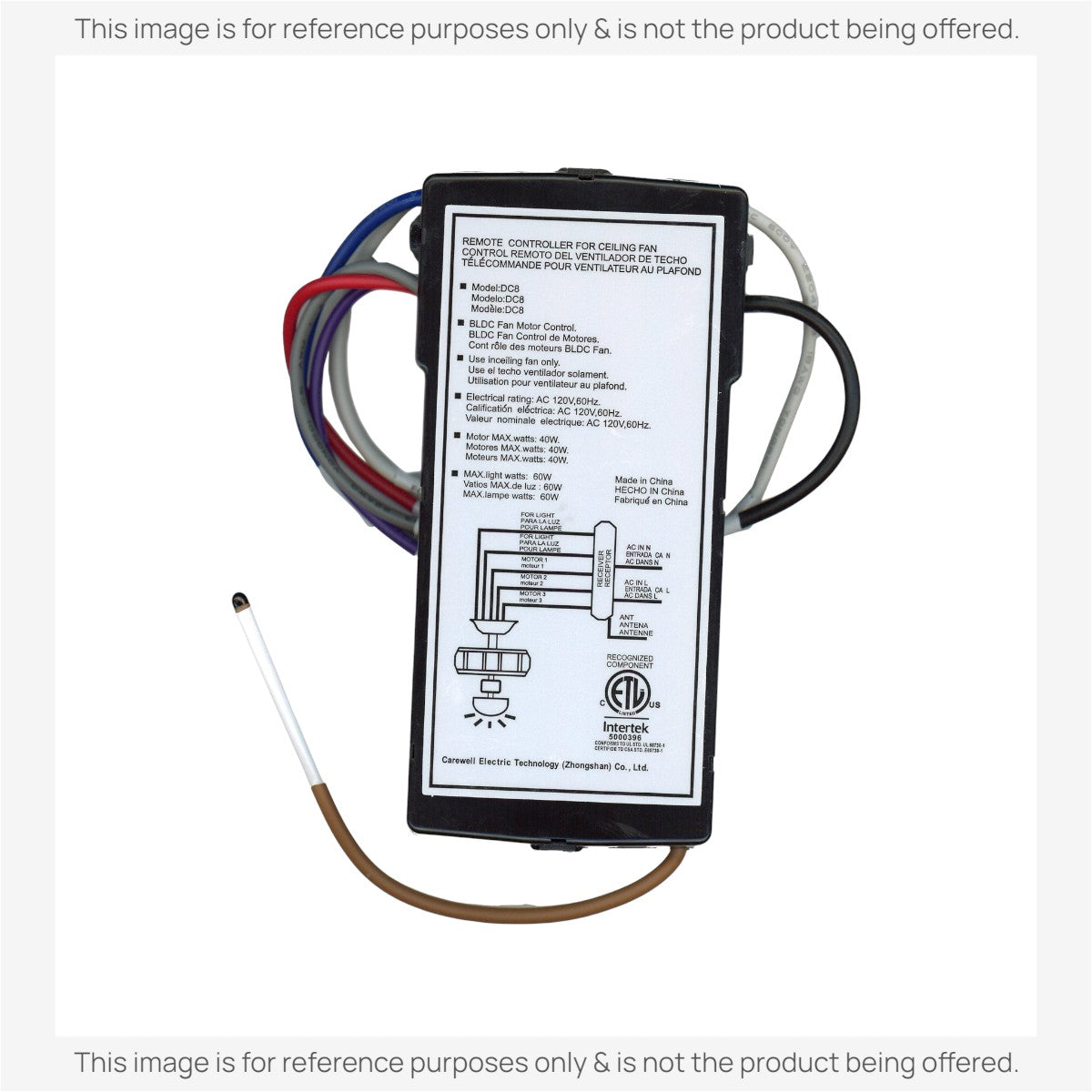 Anderic Substitute for ATLAS DC8-70SG7-L-D-C Ceiling Fan Receiver - DC870SG7LDC [DC8-96SG8]