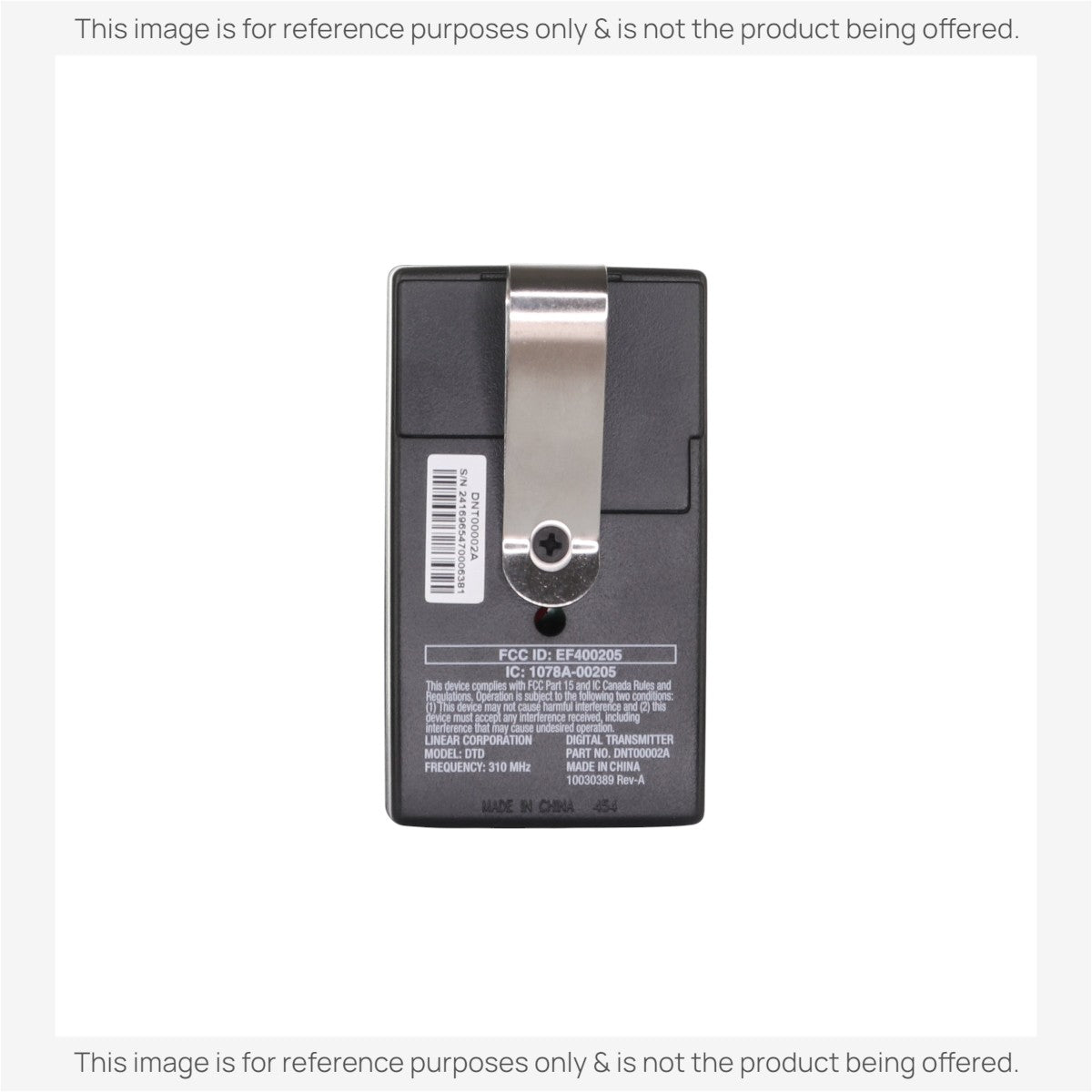 Anderic Substitute for Linear DELTA-3 310 MHz - 1 Button - 8 Dip - Garage Door Opener Remote Control - DNT00002A [375UT-2button]