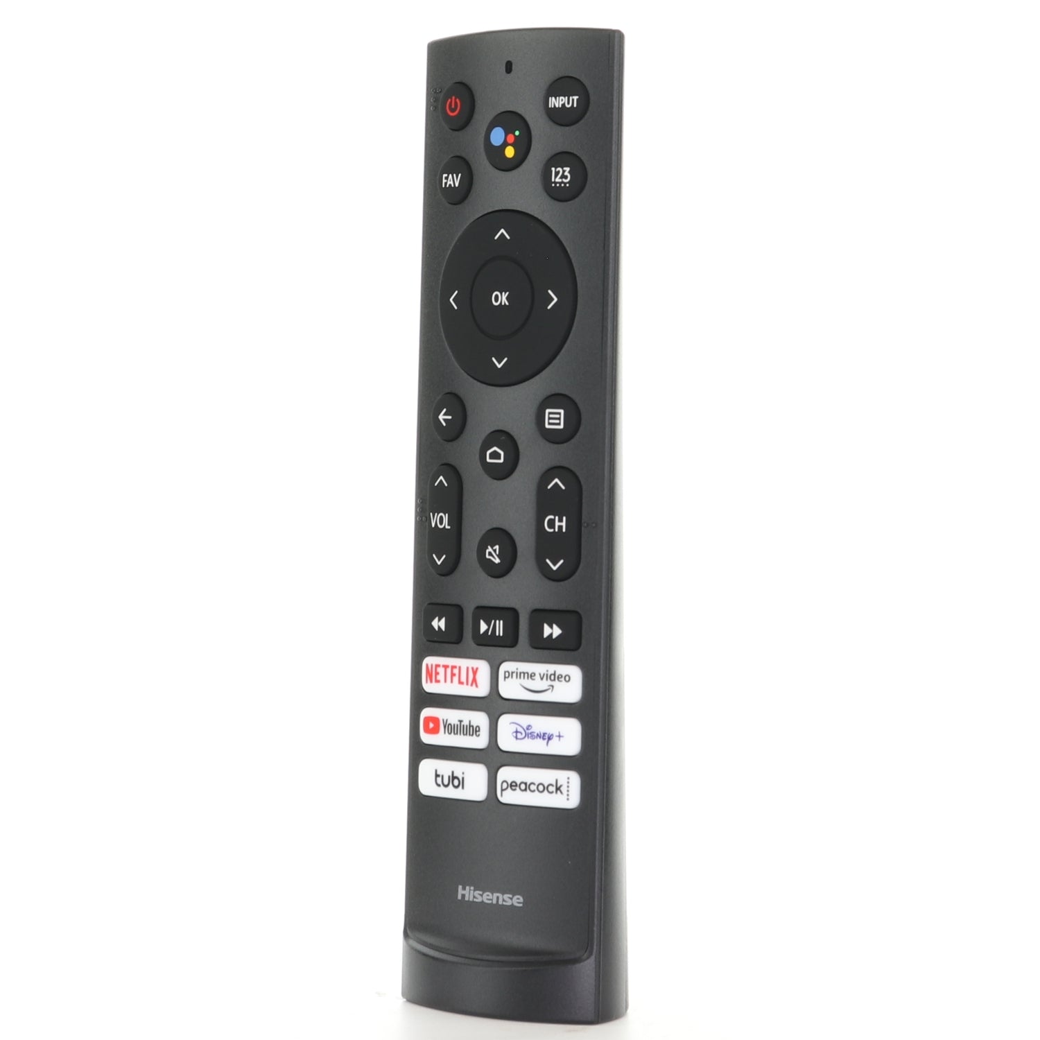 Hisense ERF3A90 Android Voice TV Remote Control | 4K Uled | Google | Netflix | Prime Video | YouTube | Disney+ | Tubi | Peacock - 285458