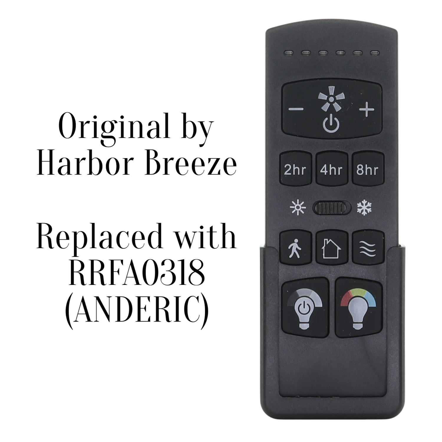 [Pre-order, Click "Email me when available" Coming December 2025] Anderic RRFA0318 Ceiling Fan Remote Control for Harbor Breeze FA0198 | Arbormere 60-in  | Queensdale 60-in | Outermark 60-in - A25-FA0198A