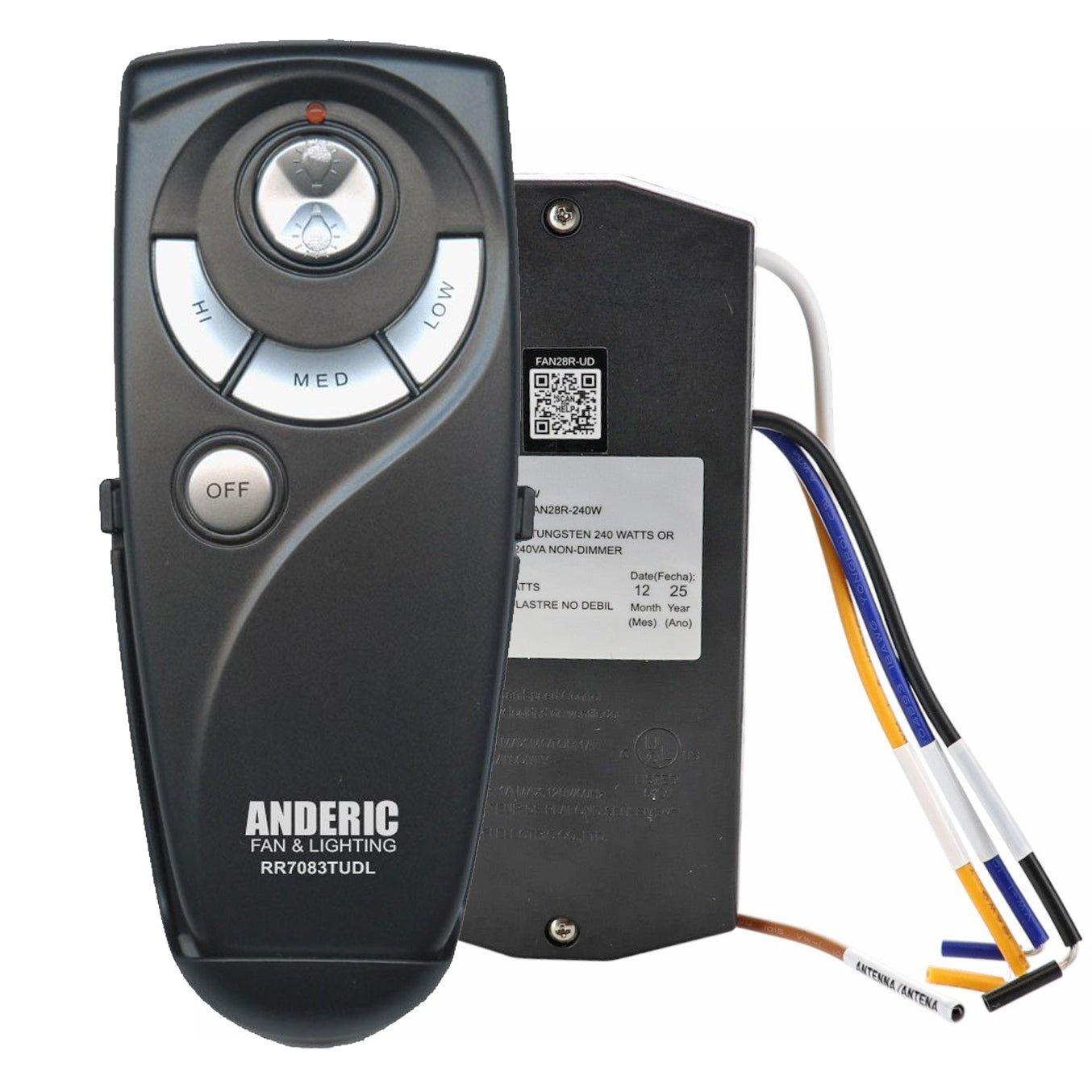 Anderic Universal Add-on Remote Control Kit for 3 speed Ceiling Fans w