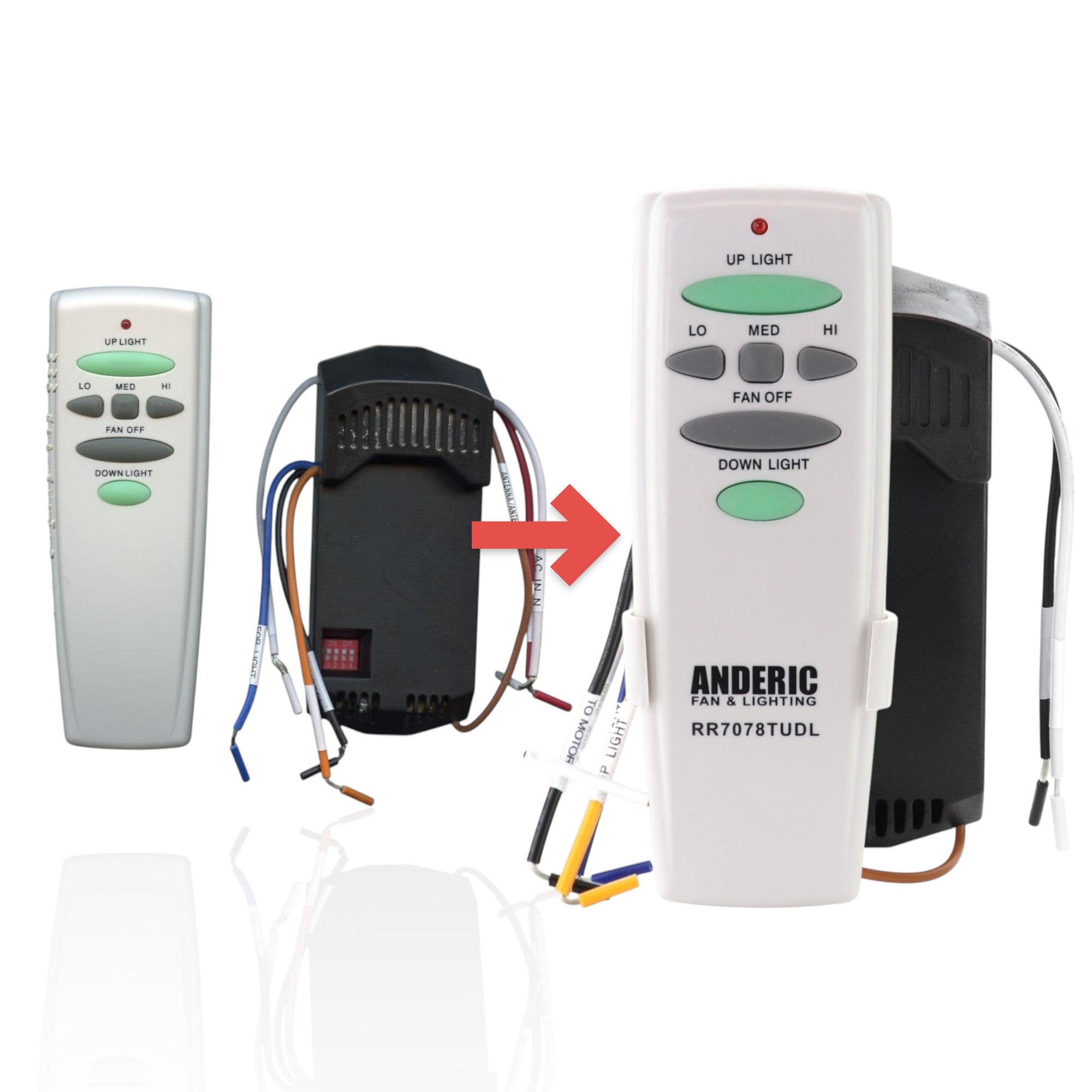 Hampton Bay UC7078T (ÉCLAIRAGE HAUT ET BAS) et Kit de Télécommande pour Ventilateur de Plafond FAN28R - FAN28RUDLKIT