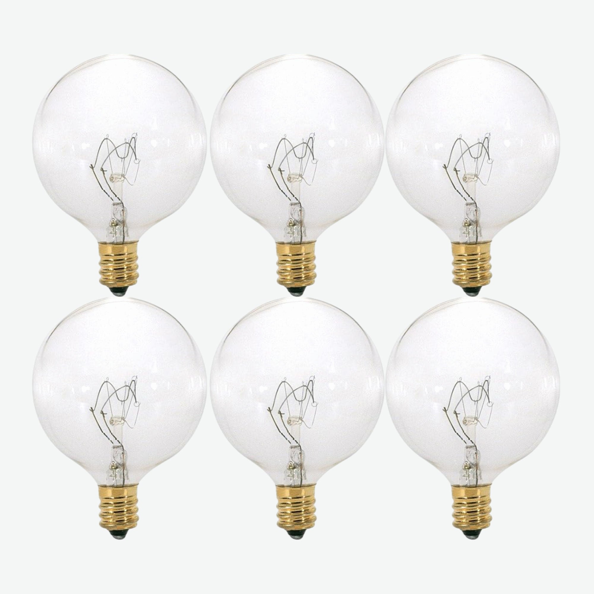 Foundation™ 40-Watt Incandescent Dimmable Light Bulb - 3000K Soft White, E12 Candelabra Base, Globe - 6-Pack